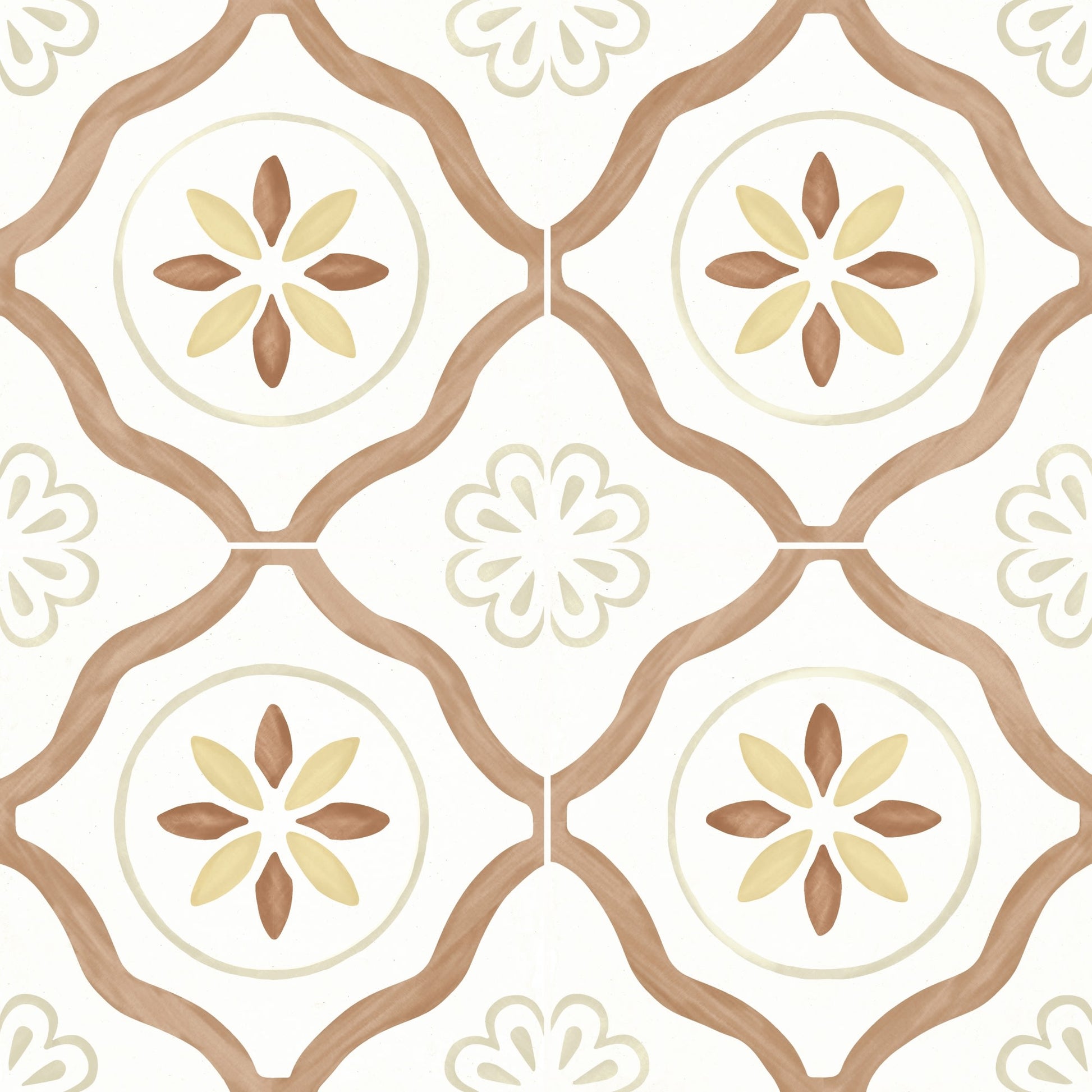 Carrelage effet Carreau ciment Azoria Terracotta 22,3x22,3x0,9 cm Levior - Sol et mur intérieur