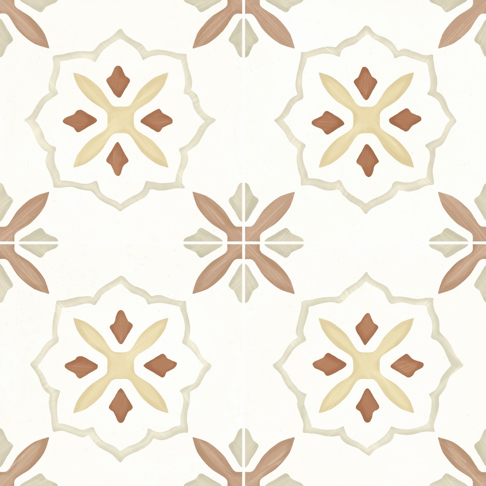 Carrelage effet Carreau ciment Azoria Terracotta 22,3x22,3x0,9 cm Levior - Sol et mur intérieur