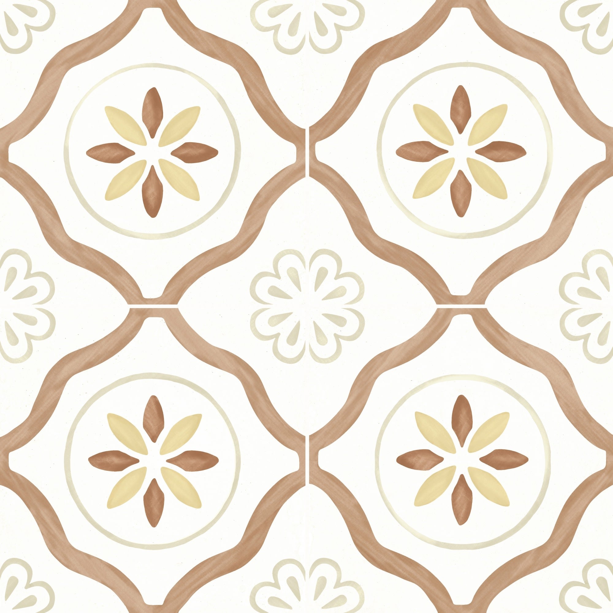 Carrelage effet Carreau ciment Azoria Terracotta 22,3x22,3x0,9 cm Levior - Sol et mur intérieur