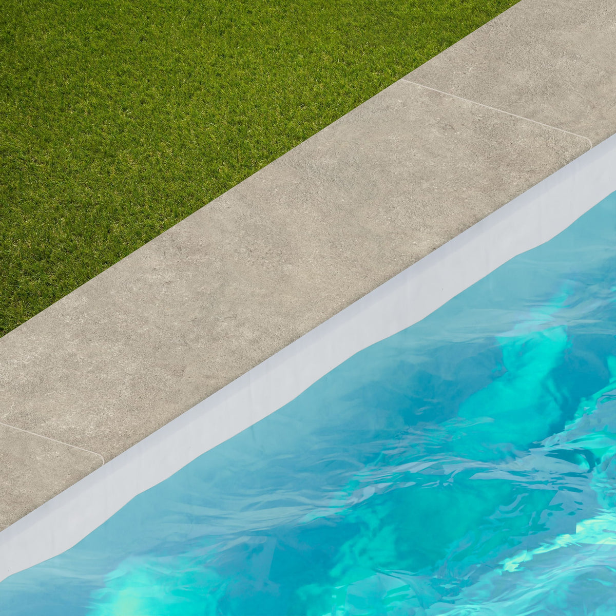 Margelle de piscine effet Pierre Calcaire Gris Ombre 120x33x2 cm Bord 1/2 Rond Rocalta