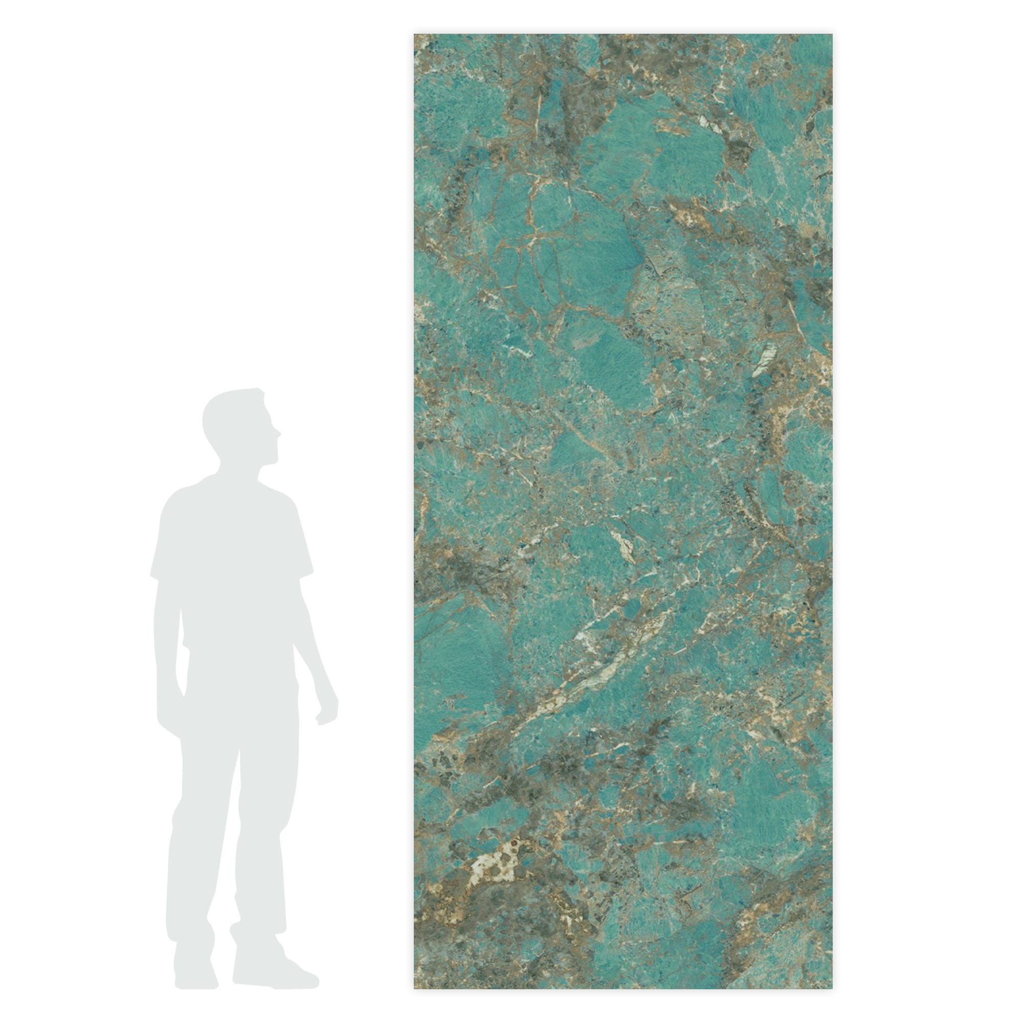 Carrelage effet Pierre Vert Amazonite 278x120x0,6 cm Brillant Florenza - Mur intérieur
