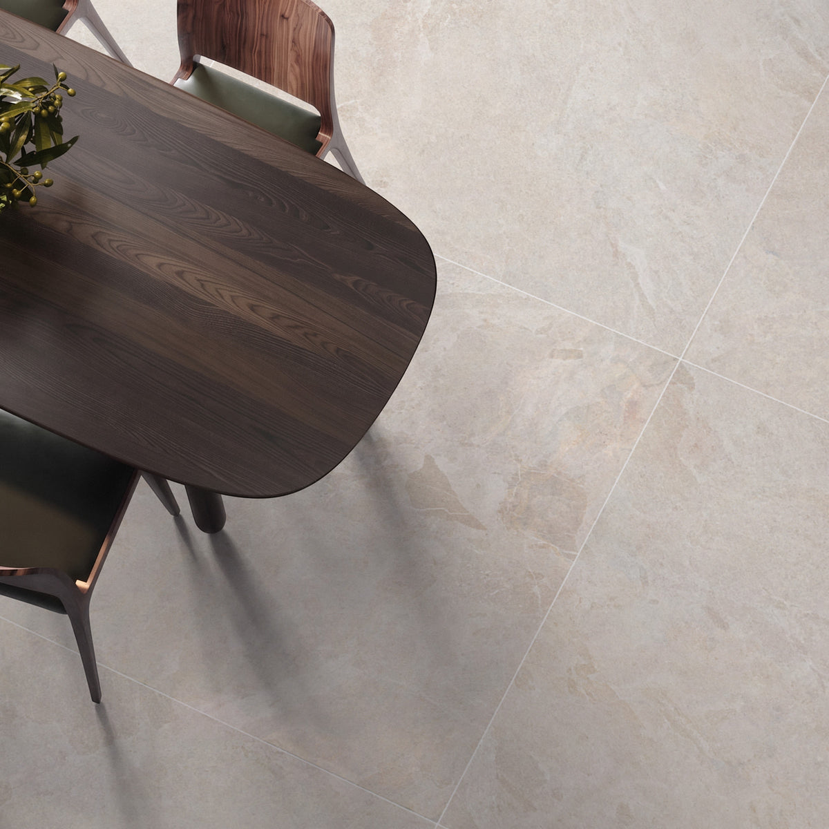 Carrelage effet Pierre Beige Lin 100x100x0,8 cm In&Out Serdano - Sol et mur intérieur et Sol extérieur