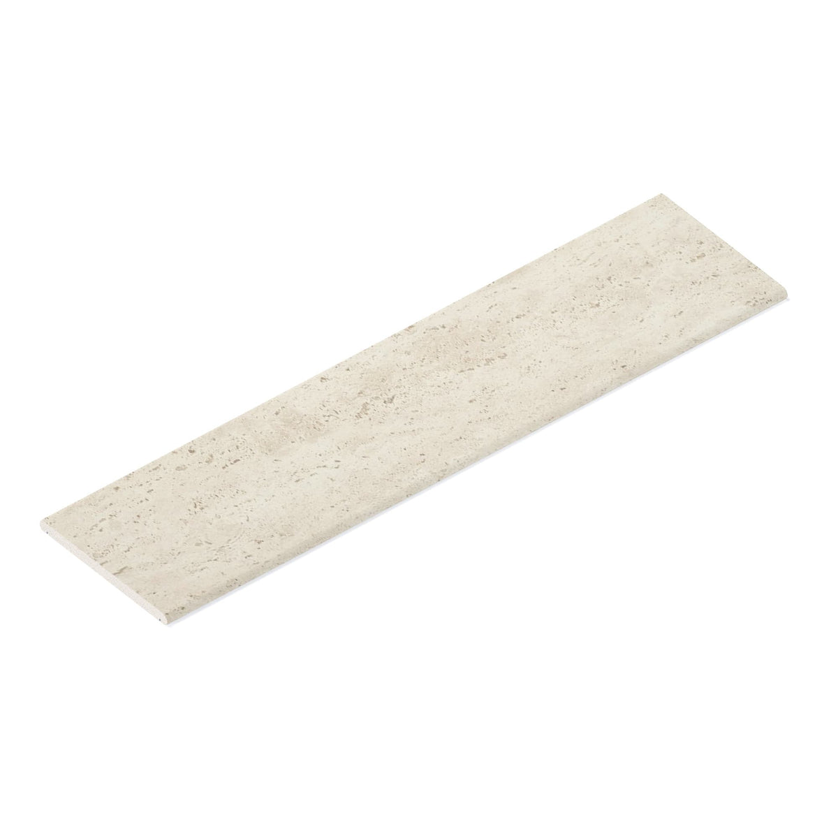 Couvertine effet Travertin Blanc Vein Cut 120x30x2 cm Bord 1/2 Rond Double Larmier Neravio