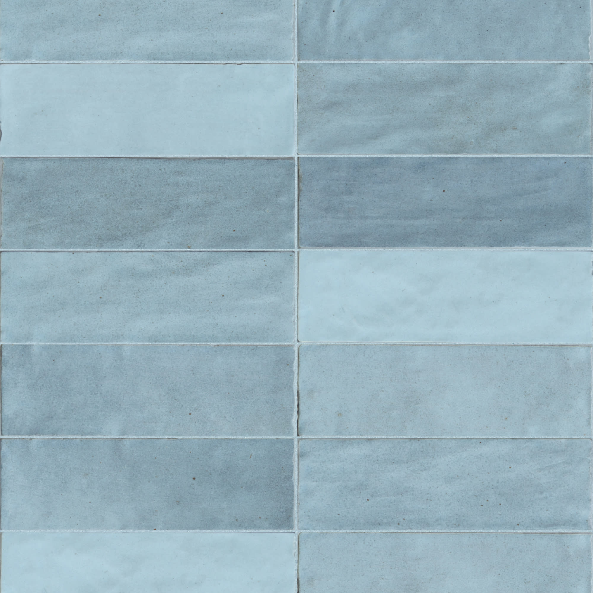 Carrelage effet Zellige Bleu Clair 20x6,5x0,85 cm Brillant Orisel - Mur intérieur