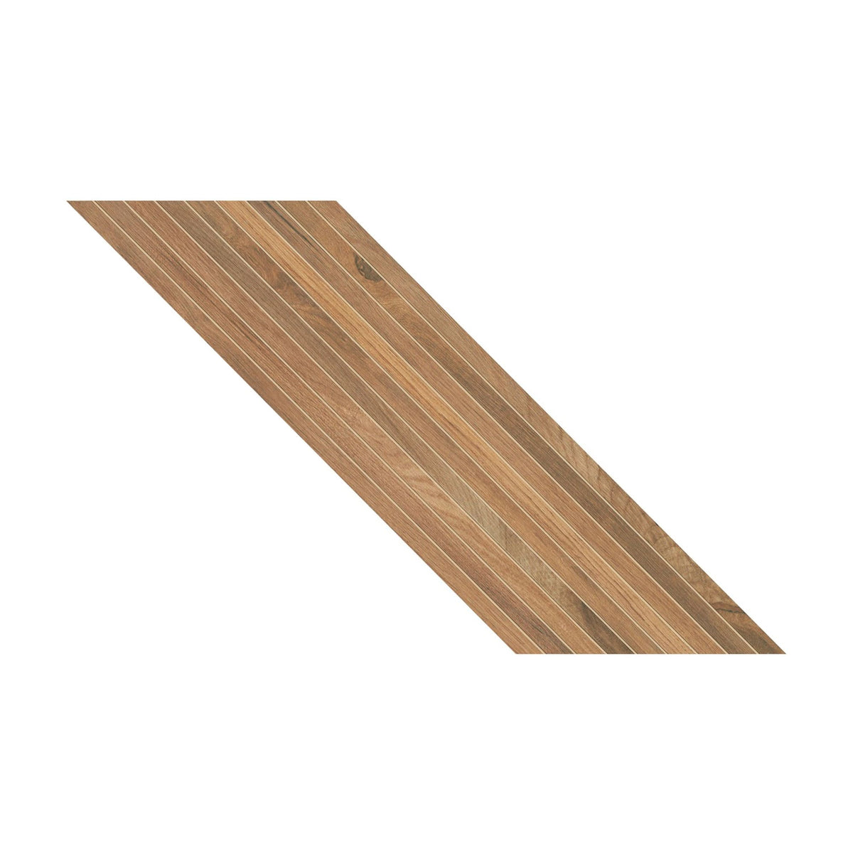 Carrelage effet Parquet Bois Chêne Ambre Stripe Chevron Pointe de Hongrie 74x22,2x0,95 cm Mat Tarina - Sol et mur intérieur