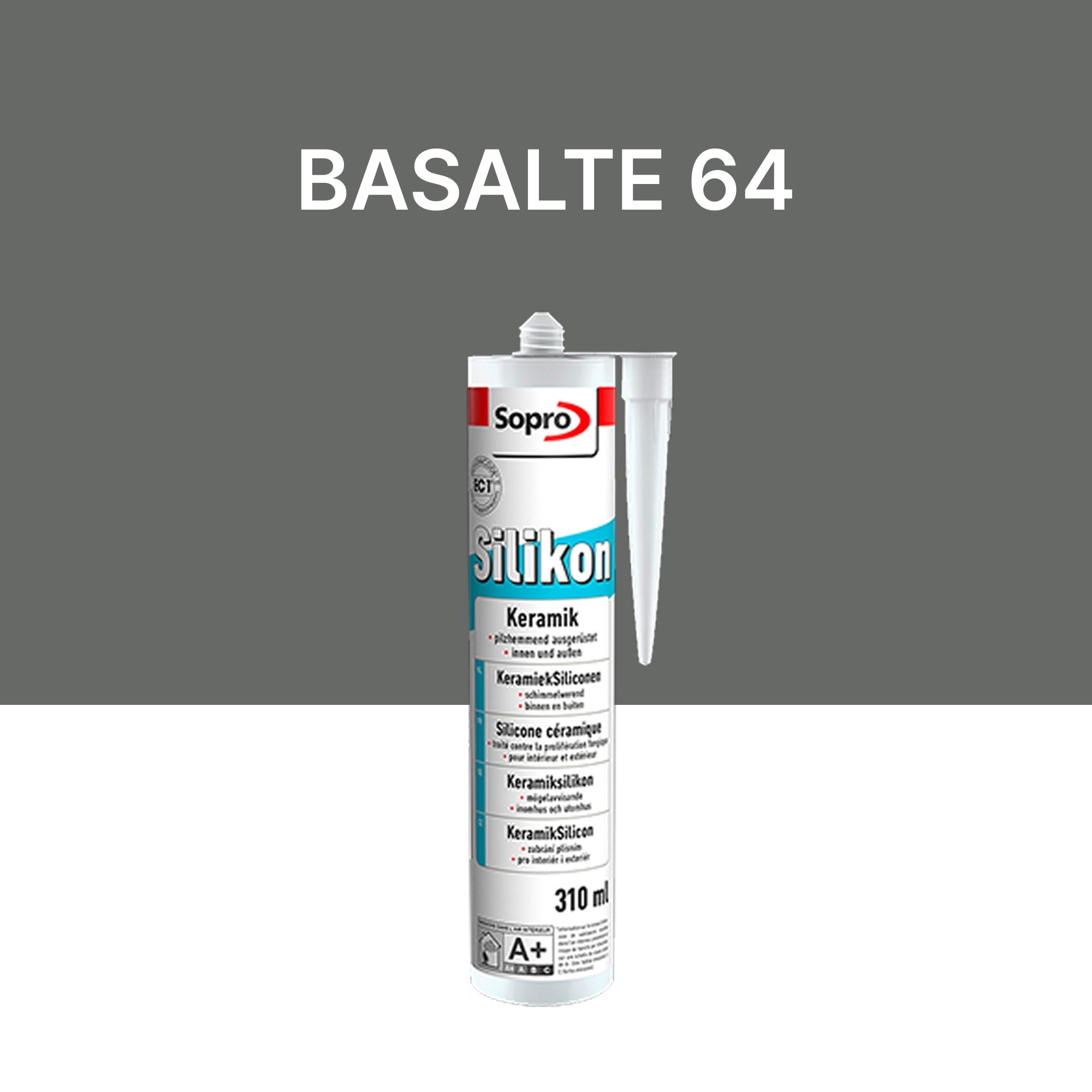 Mastic silicone spécial carrelage - Basalte 64 - 310 ml