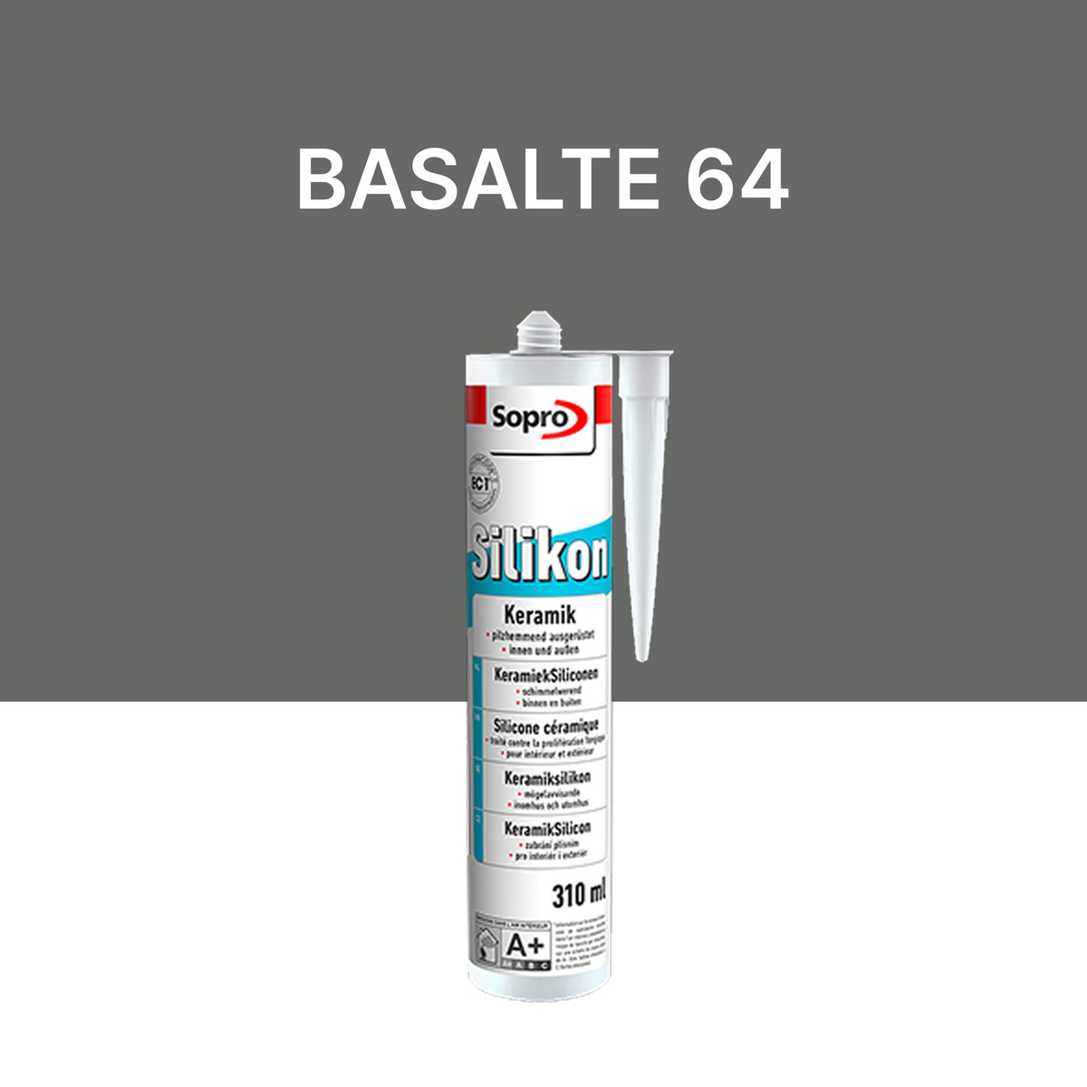 Mastic silicone spécial carrelage - Basalte 64 - 310 ml