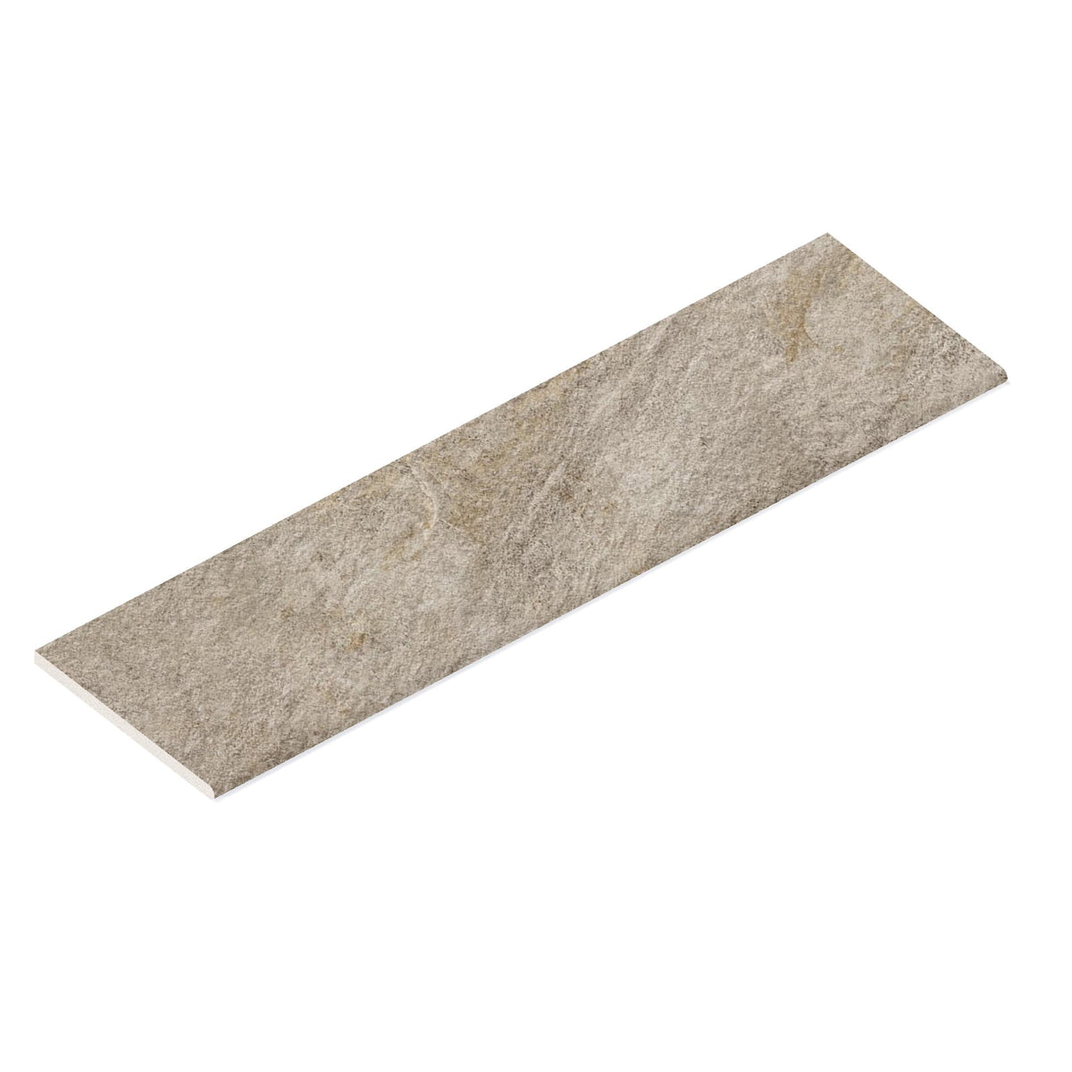 Margelle de piscine effet Pierre Quartzite Gris Argent 120x33x2 cm Bord 1/2 Rond Salvero