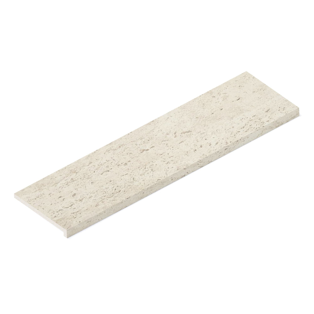 Margelle de piscine effet Travertin Blanc Vein Cut 120x33x2 cm Bord Droit avec retombée Neravio