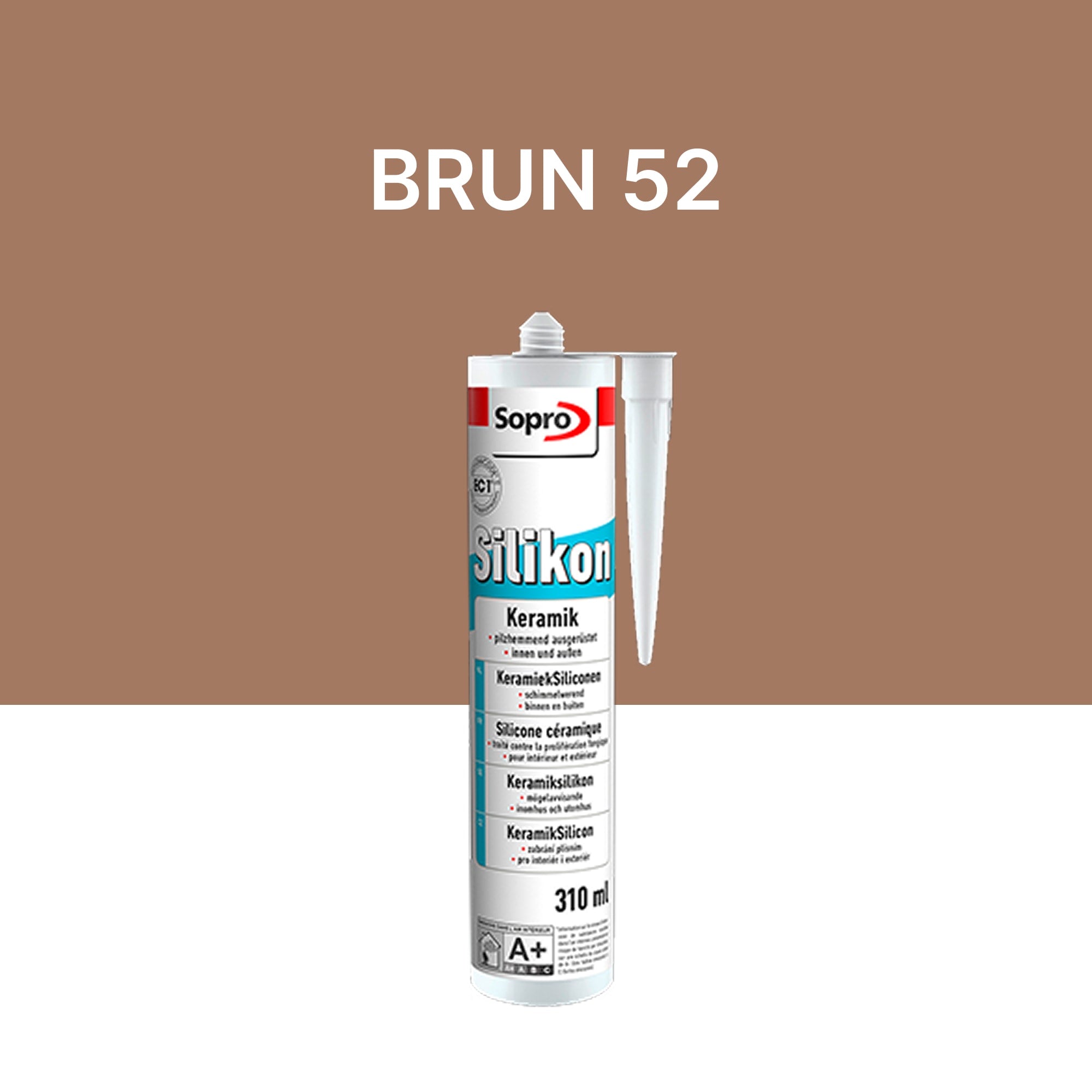 Mastic silicone spécial carrelage - Brun 52 - 310 ml