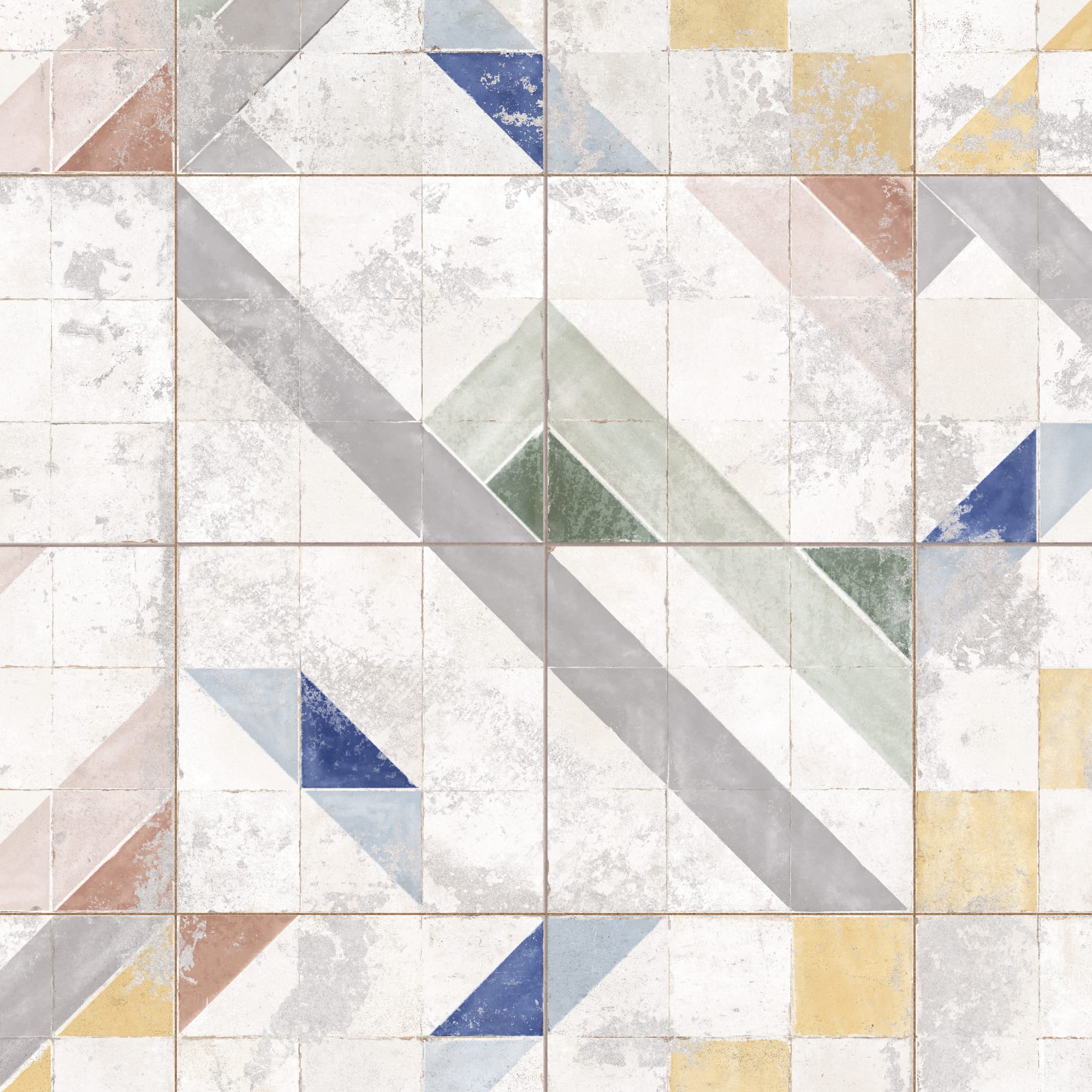 Carrelage Vintage Multicolore 45,2x45,2x0,95 cm Lorena - Sol et mur intérieur
