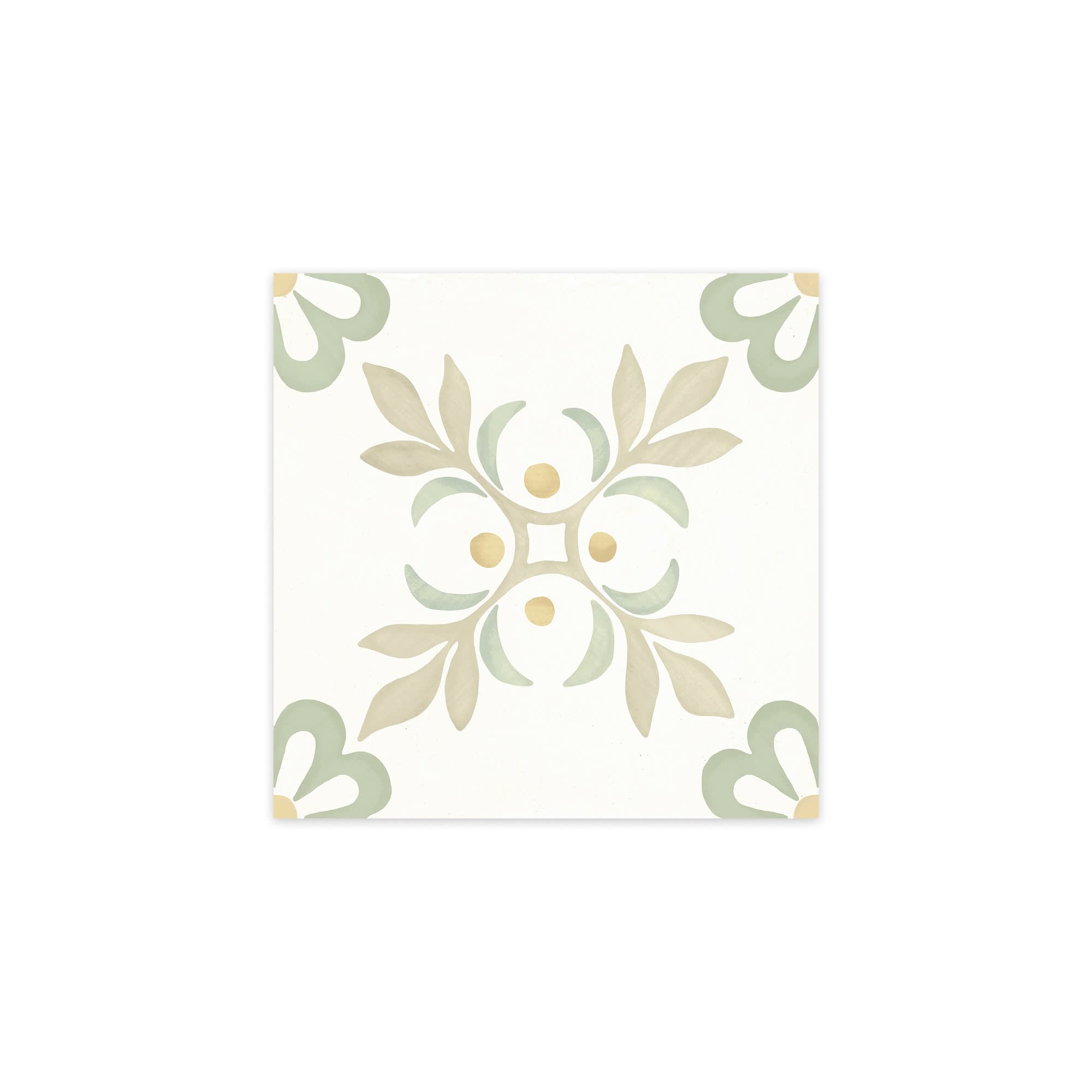 Carrelage effet Carreau ciment Roselis Vert 22,3x22,3x0,9 cm Levior - Sol et mur intérieur
