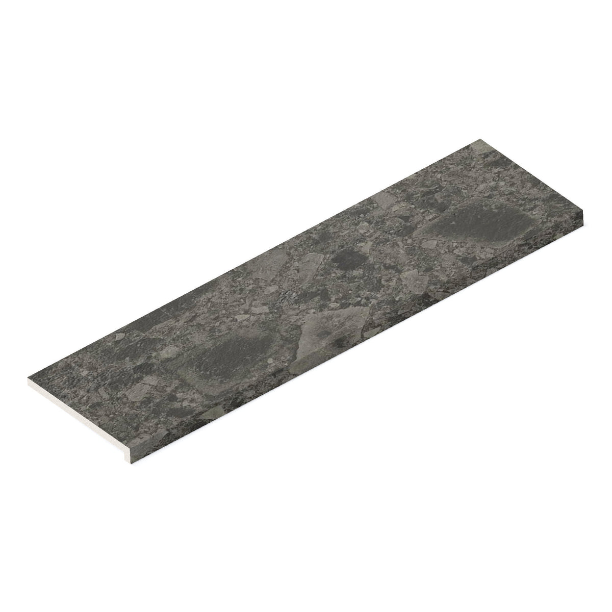 Margelle de piscine effet Pierre Ceppo di Gré Gris Foncé 120x33x2 cm Bord Droit avec retombée Massira
