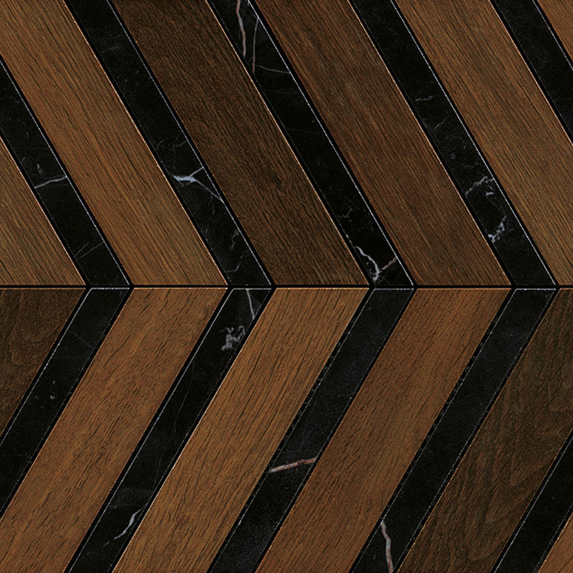 Carrelage effet Parquet Bois Chêne Cuir Chevron Pointe de Hongrie 29,4x28,7x0,95 cm Mat Lorenta - Sol et mur intérieur