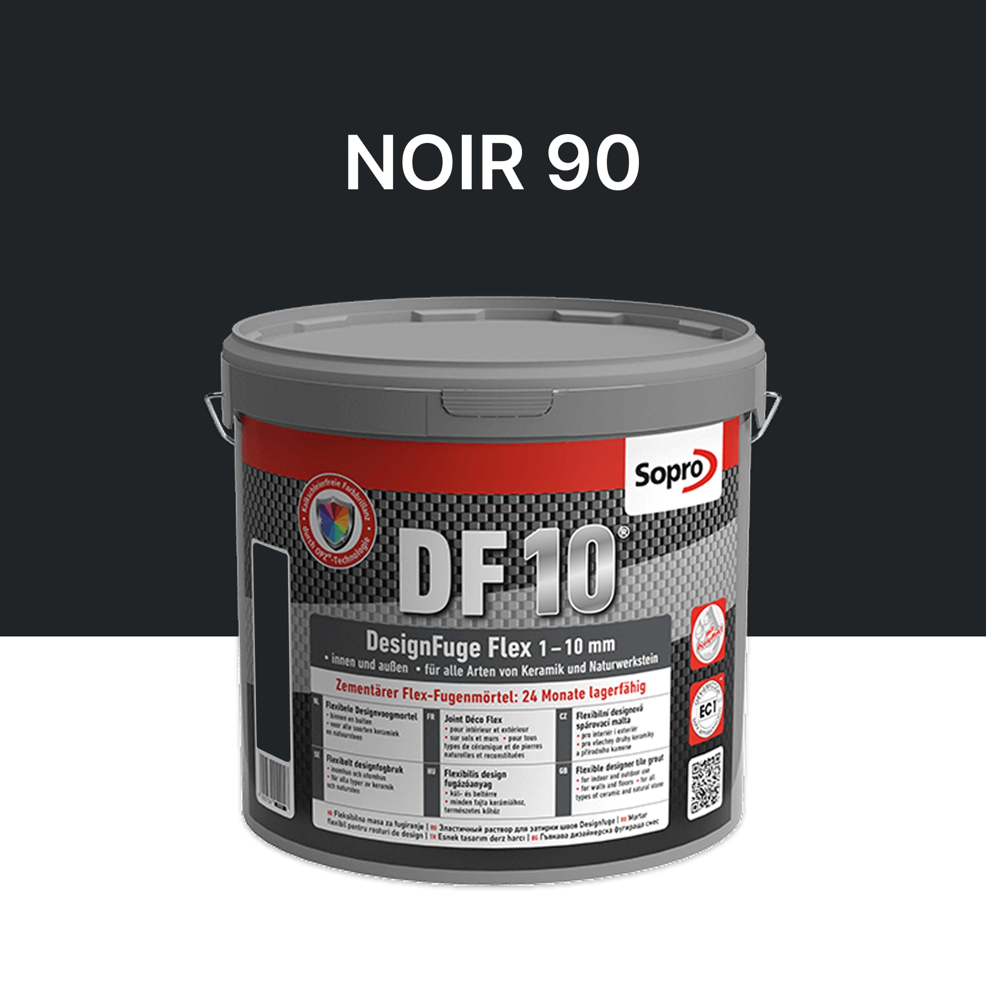 Joint carrelage salle de bains - 1 à 10 mm - Noir 90 - Sopro DF 10 - 5 kg