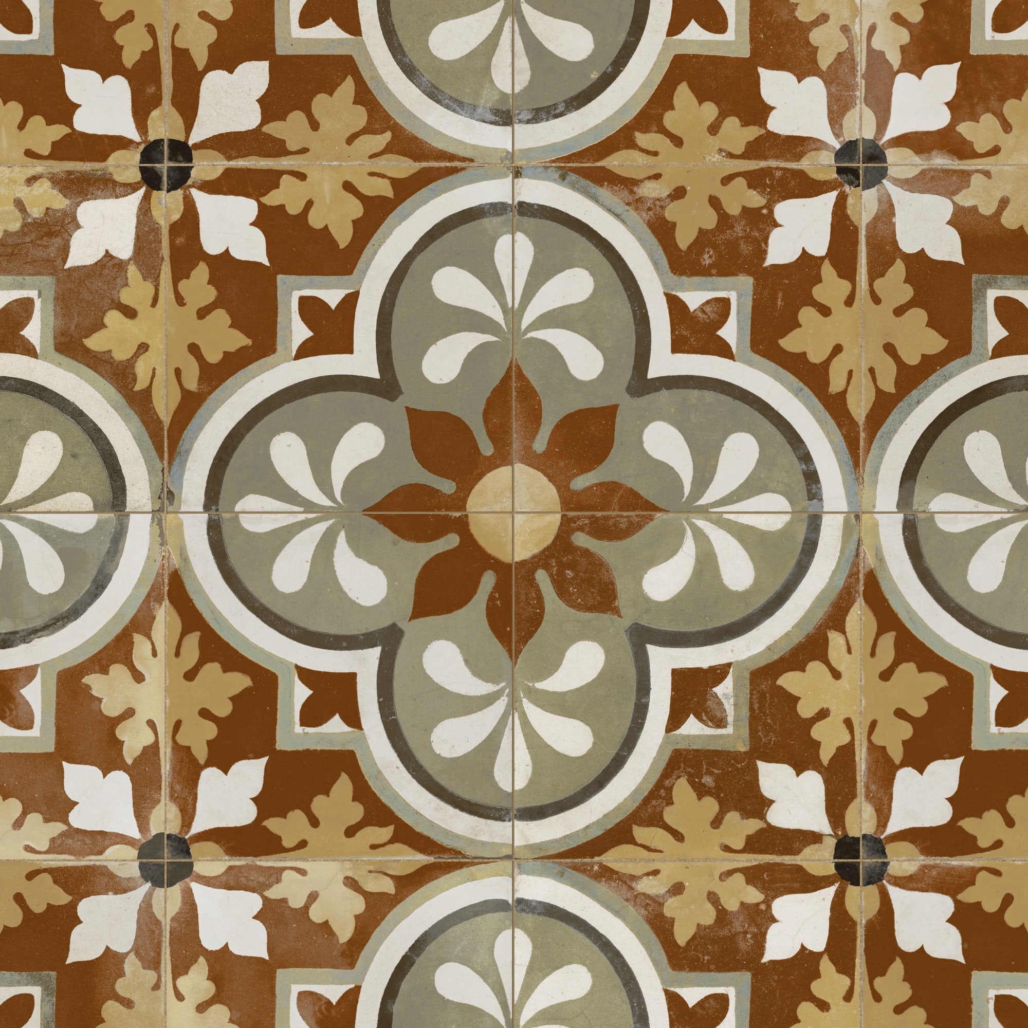 Carrelage Vintage effet Carreau ciment Multicolore Ilerda 45x45x0,95 cm Florava - Sol et mur intérieur