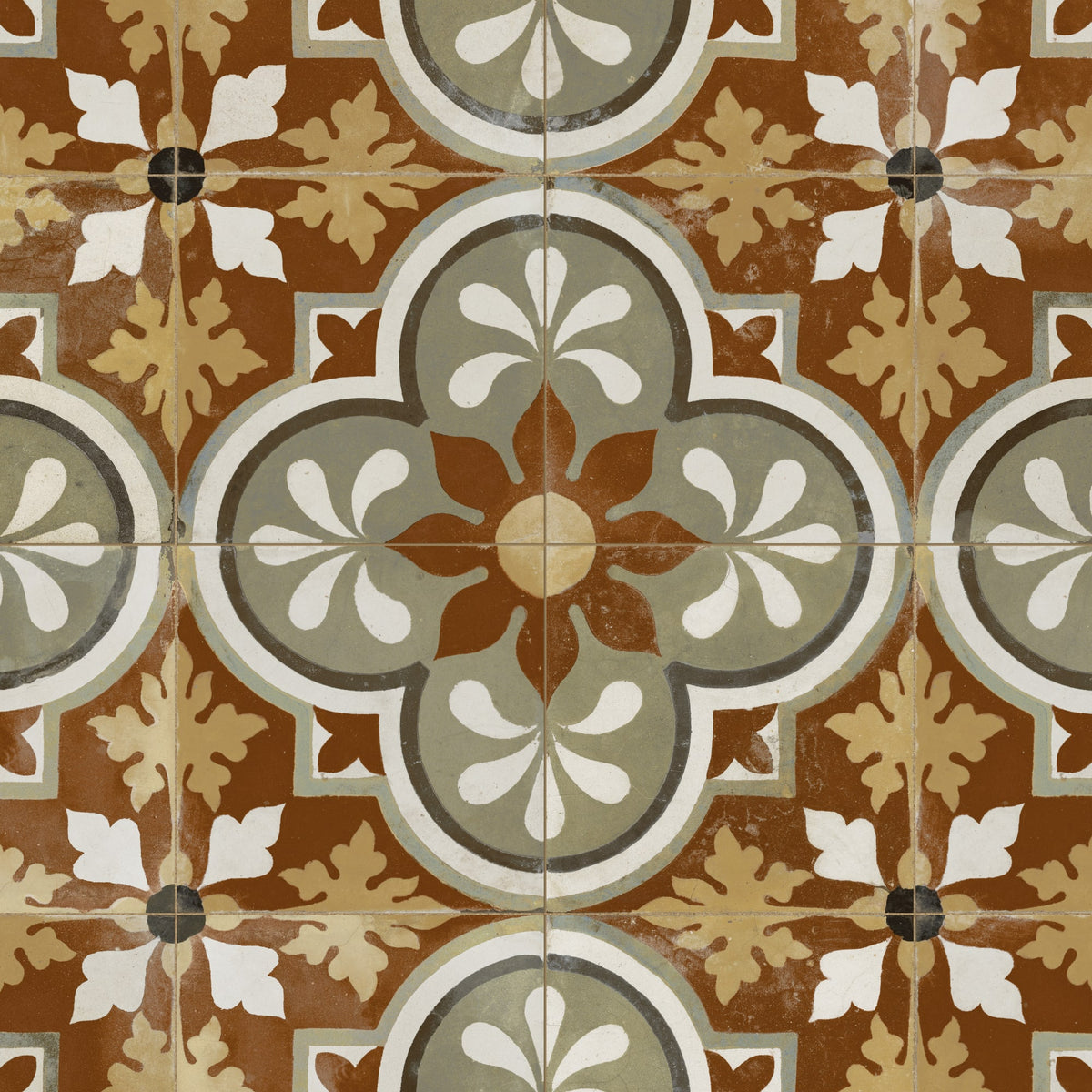 Carrelage Vintage effet Carreau ciment Multicolore Ilerda 45x45x0,95 cm Florava - Sol et mur intérieur