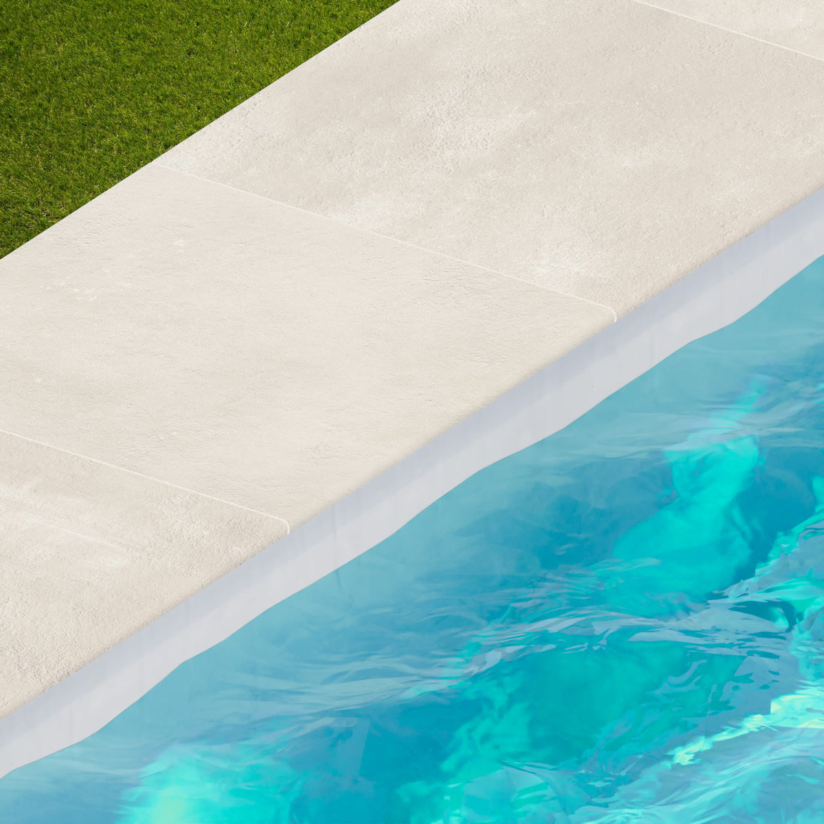 Margelle de piscine effet Béton Gris Luce 60x60x2 cm Bord 1/2 Rond Gravino