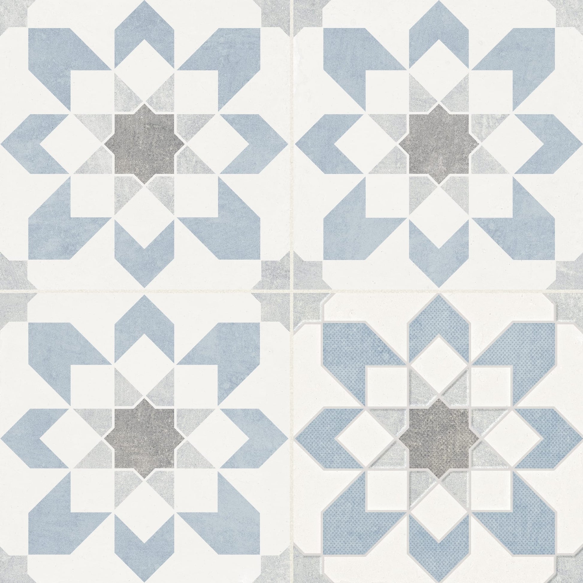 Carrelage effet Carreau ciment Levoria Bleu 22,3x22,3x0,9 cm Elior - Sol et mur intérieur