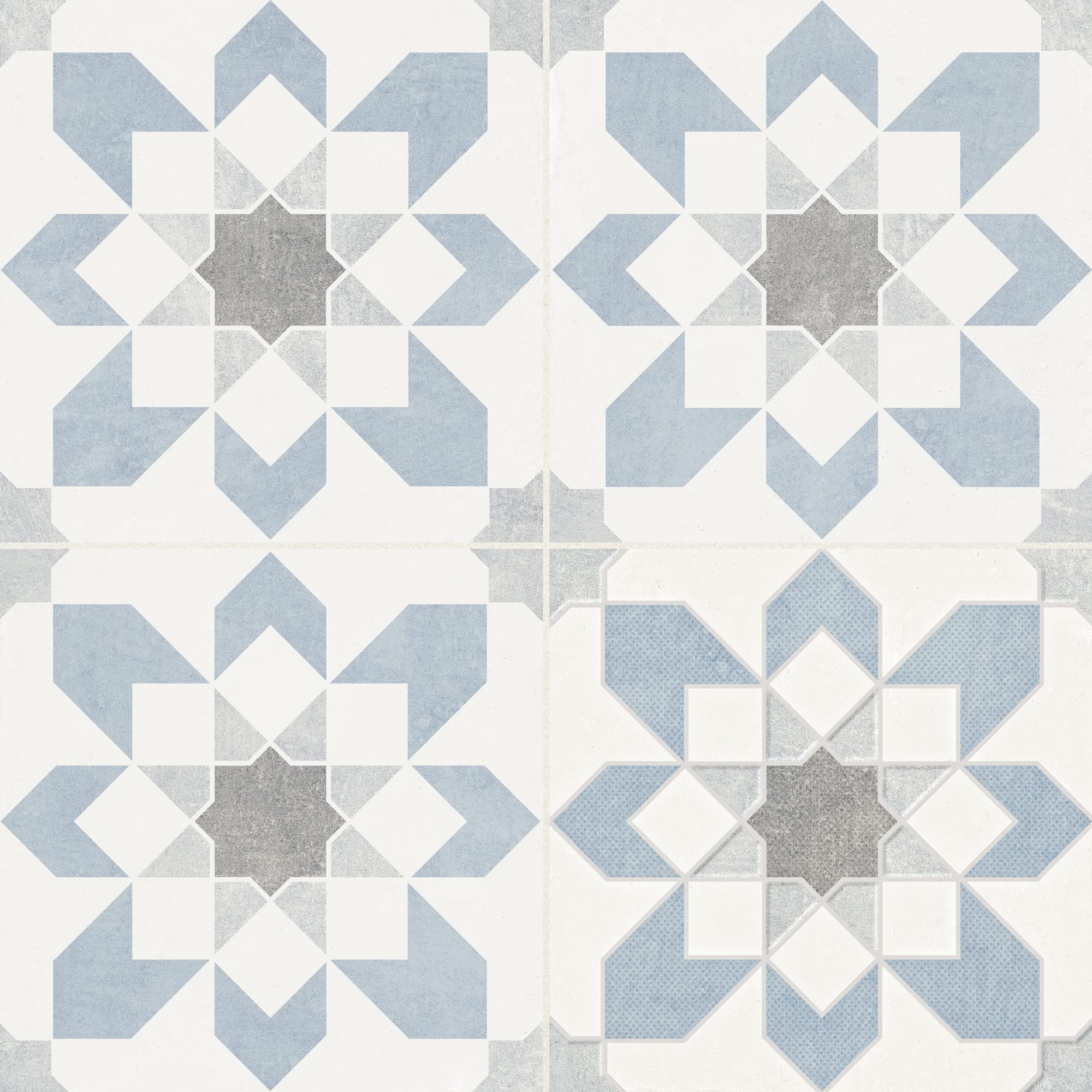 Carrelage effet Carreau ciment Levoria Bleu 22,3x22,3x0,9 cm Elior - Sol et mur intérieur