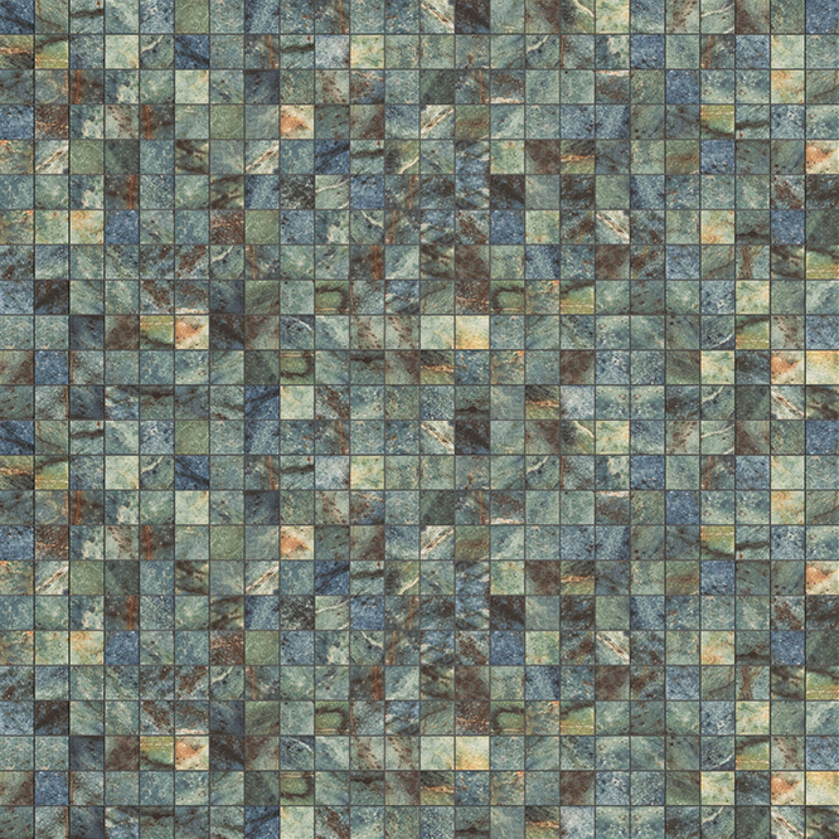 Mosaïque Piscine effet Pierre de Bali Bleu 4,9x4,9 cm 31,3x31,3x0,9 cm Bahamas