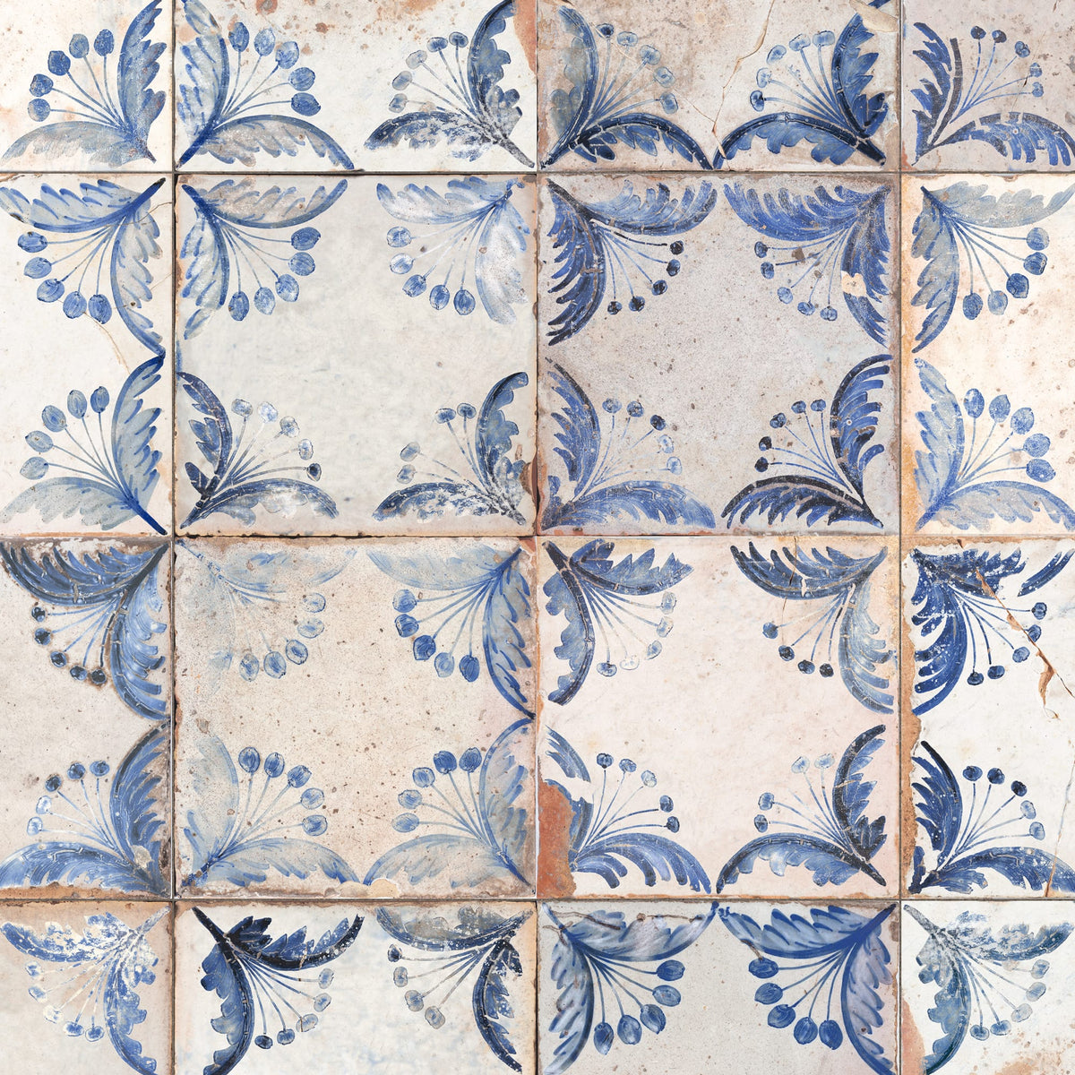 Carrelage Vintage Bleu Flor 33x33x0,95 cm Rhodes - Sol et mur intérieur