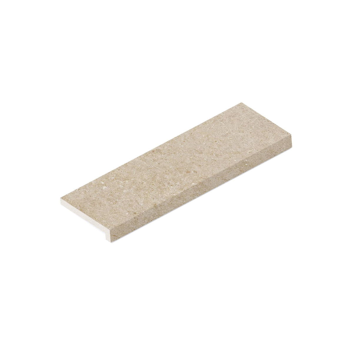 Margelle de piscine effet Pierre Calcaire Beige Sable 60x20x2 cm Bord Droit avec retombée Domella