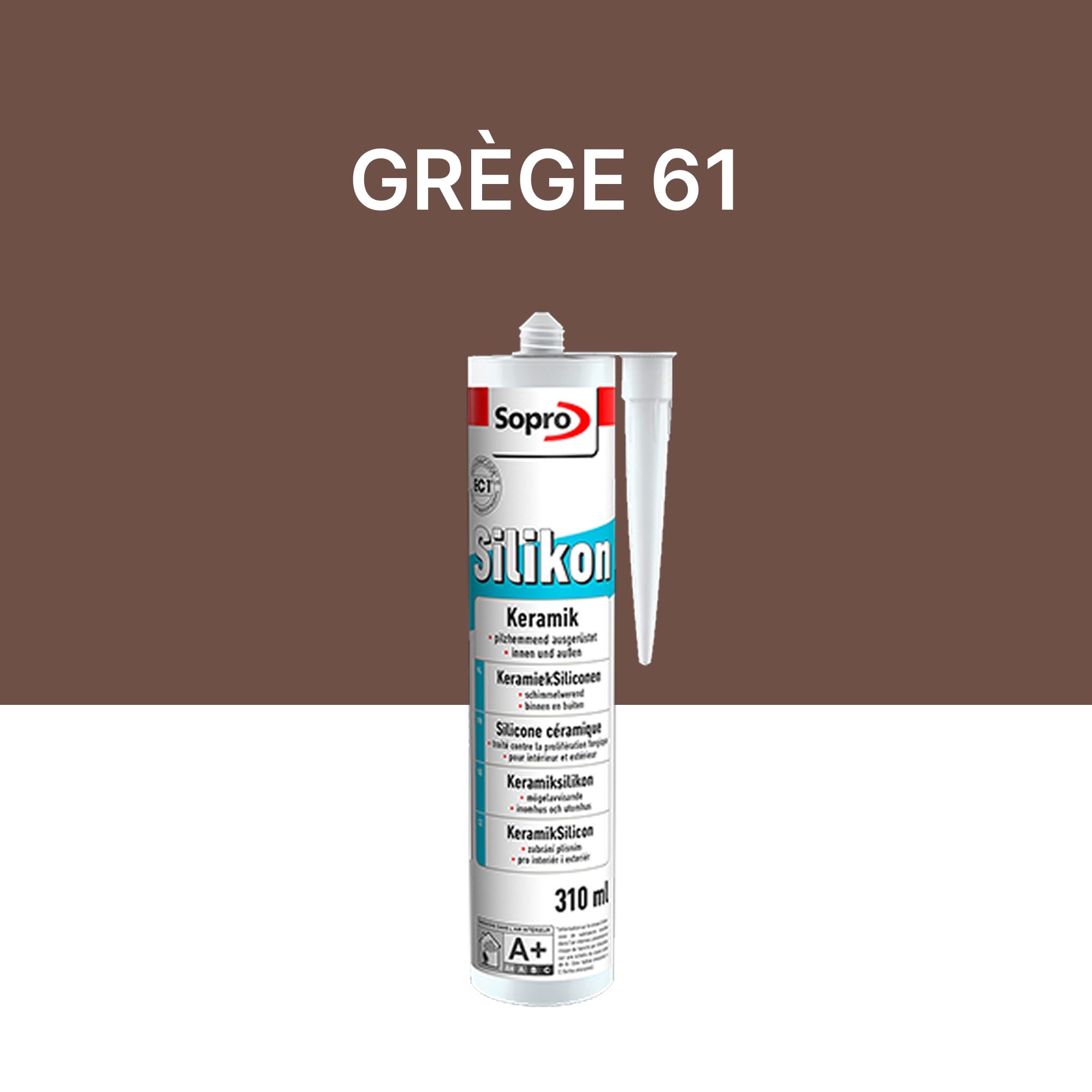 Mastic silicone spécial carrelage - Grège 61 - 310 ml