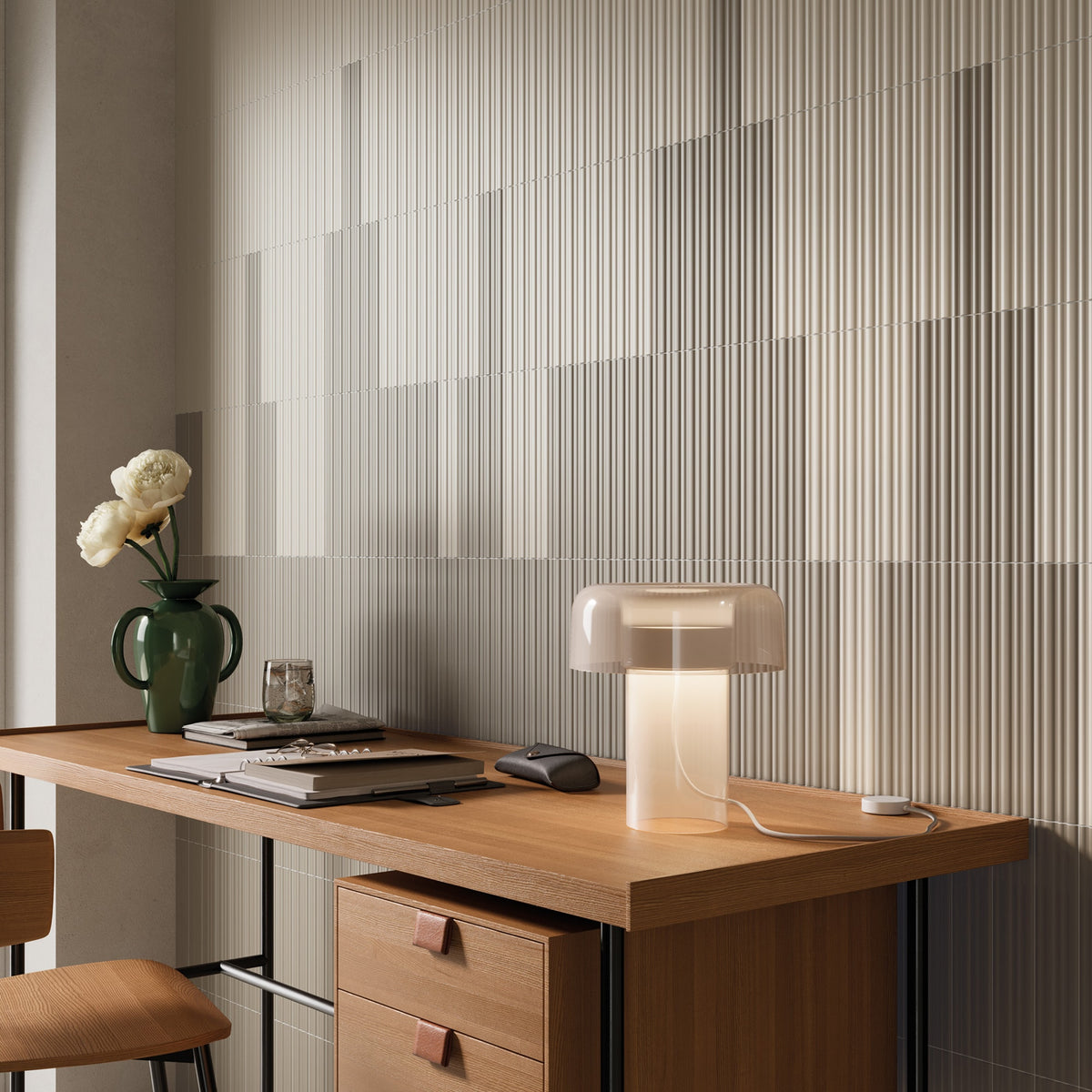 Carrelage 3D Beige 25x5x1,2 cm Iseron - Mur intérieur