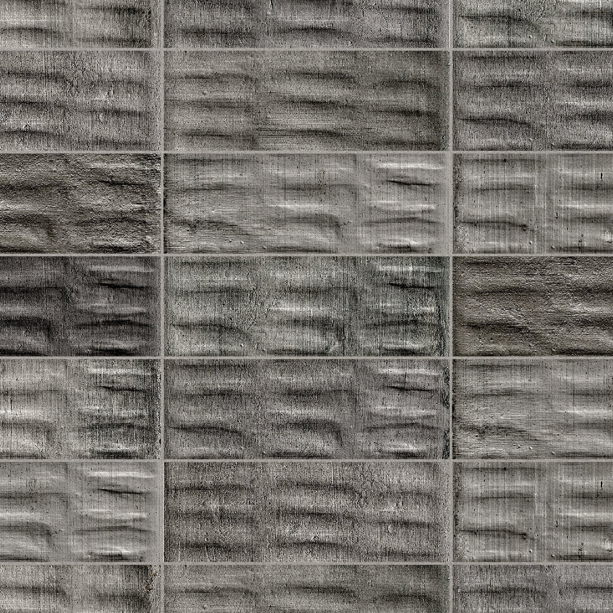 Carrelage effet Zellige 3D Gris Anthracite Seed 24,6x6x0,85 cm Azurel - Sol et mur intérieur