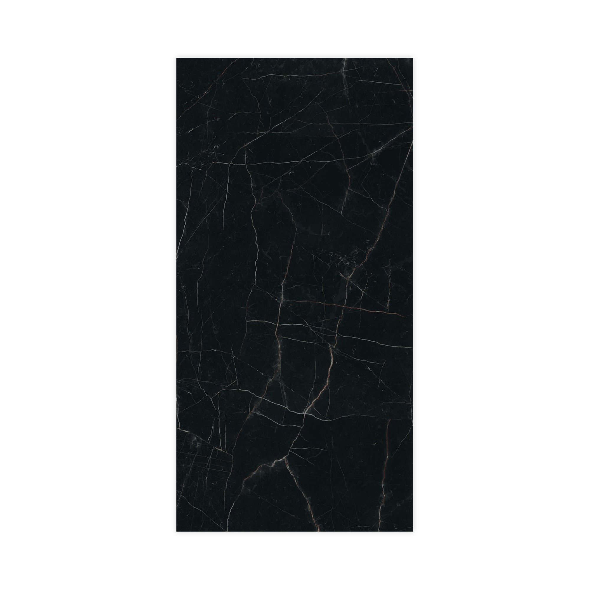 Carrelage effet Marbre Noir Scuro 240x120x0,9 cm Brillant Magnaro - Mur intérieur