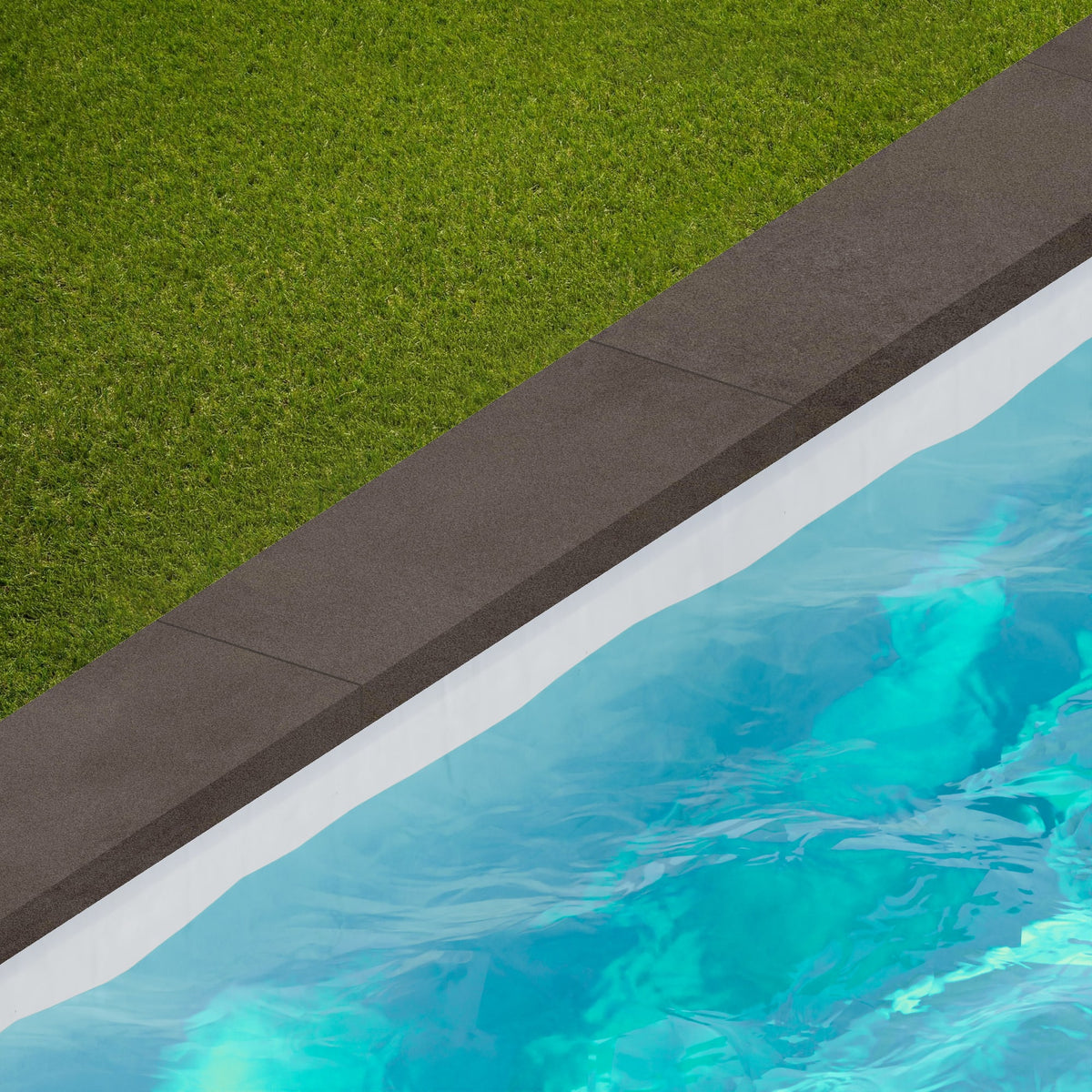 Margelle de piscine effet Béton Brun Cuir 60x20x2 cm Bord Droit avec retombée Vetrano
