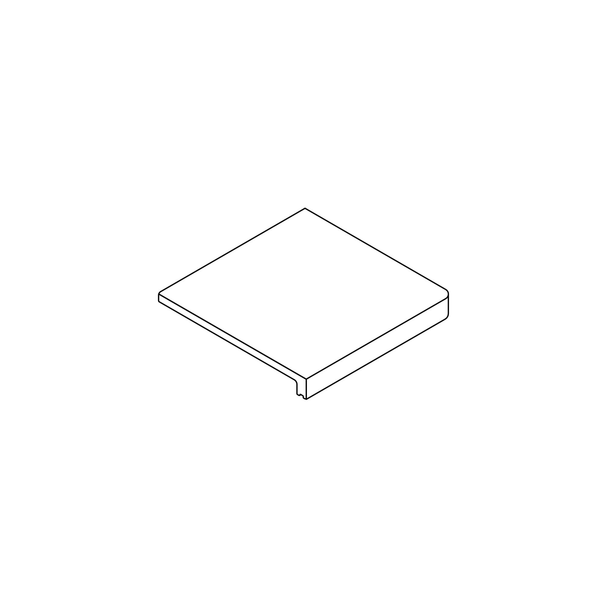 Margelle angle sortant effet Pierre Beige 31,7x31,7x1,4 cm Bord Droit avec retombée Bodrum