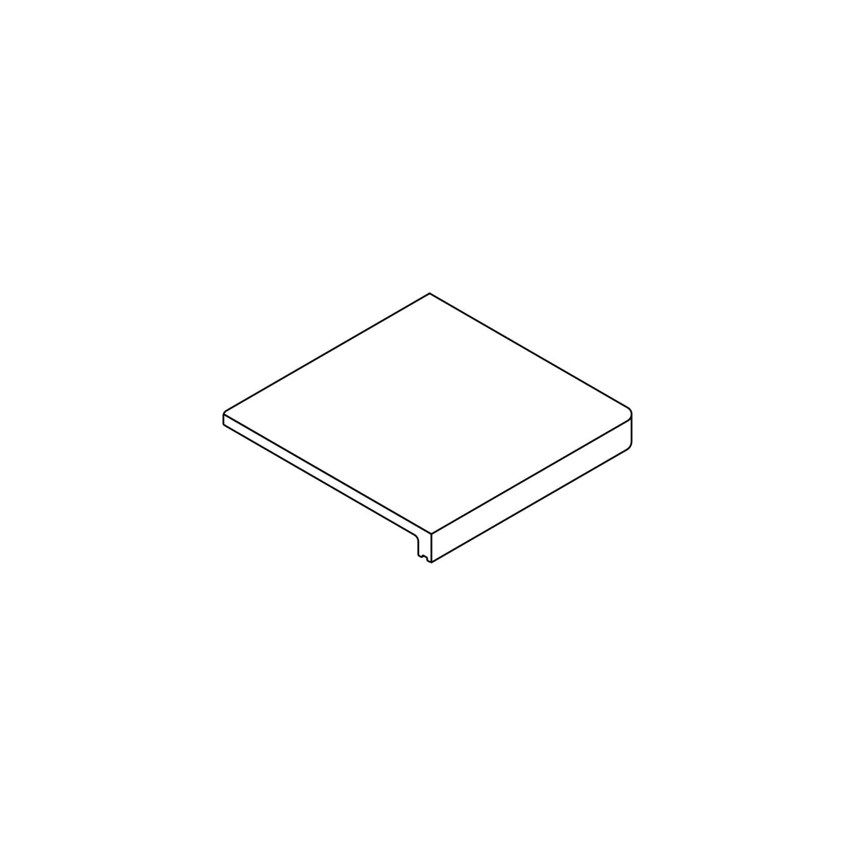 Margelle angle sortant effet Pierre Beige 31,7x31,7x1,4 cm Bord Droit avec retombée Amalfi
