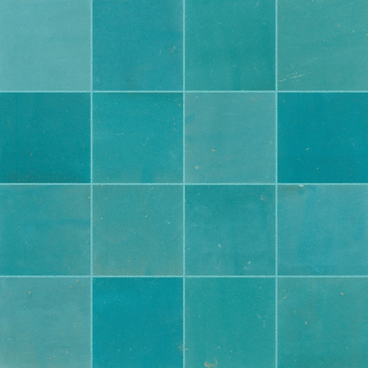 Carrelage effet Zellige Bleu Mer 10x10x0,85 cm Mat Serinor - Mur intérieur