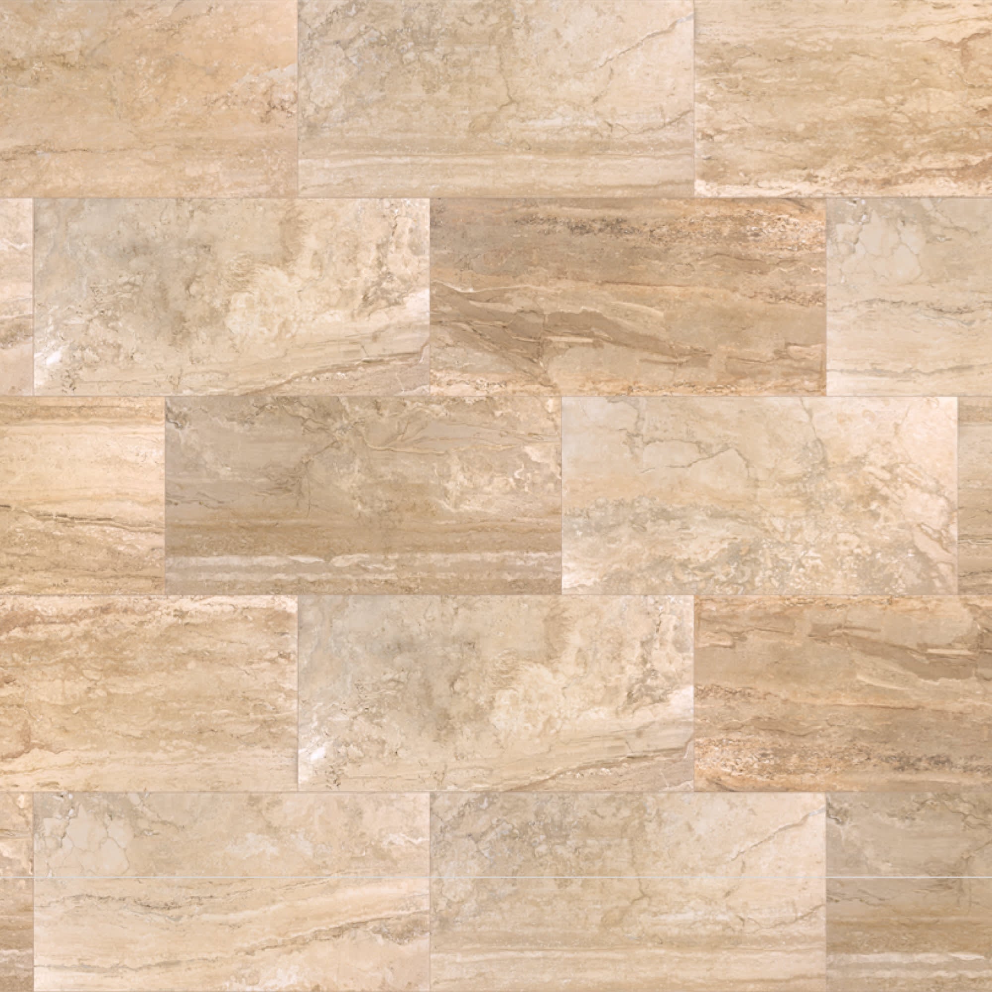 Carrelage effet Travertin Beige 97,9x48,8x1 cm Capri - Sol extérieur