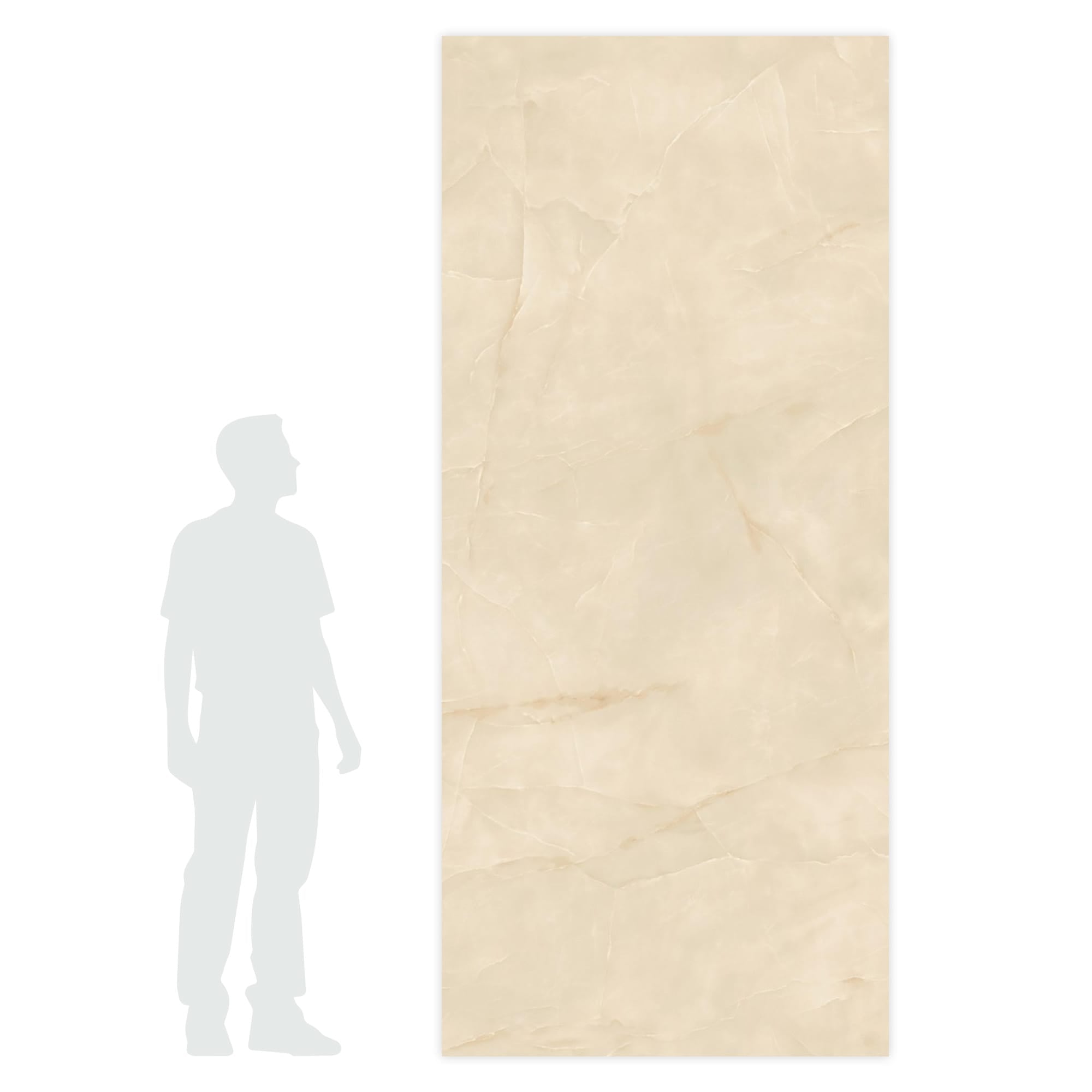 Carrelage effet Onyx Beige Albâtre 278x120x0,6 cm Brillant Nerolio - Mur intérieur