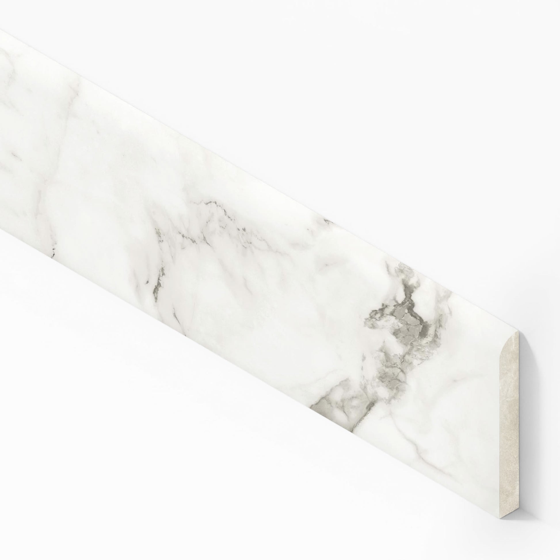 Plinthe carrelage effet Marbre Blanc Calacatta Majestic 60x7,2 cm Brillant Faventa