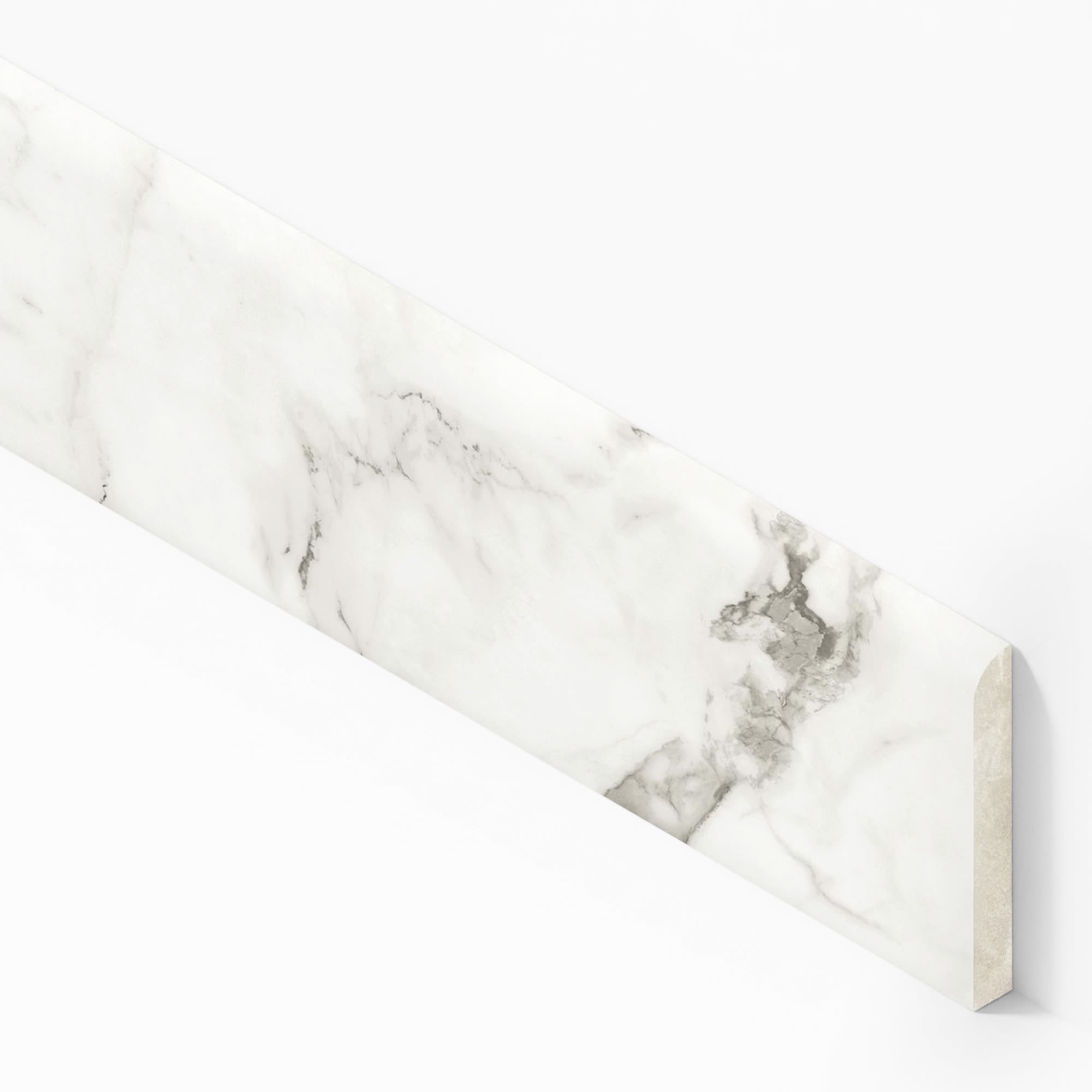 Plinthe carrelage effet Marbre Blanc Calacatta Majestic 60x7,2 cm Brillant Faventa