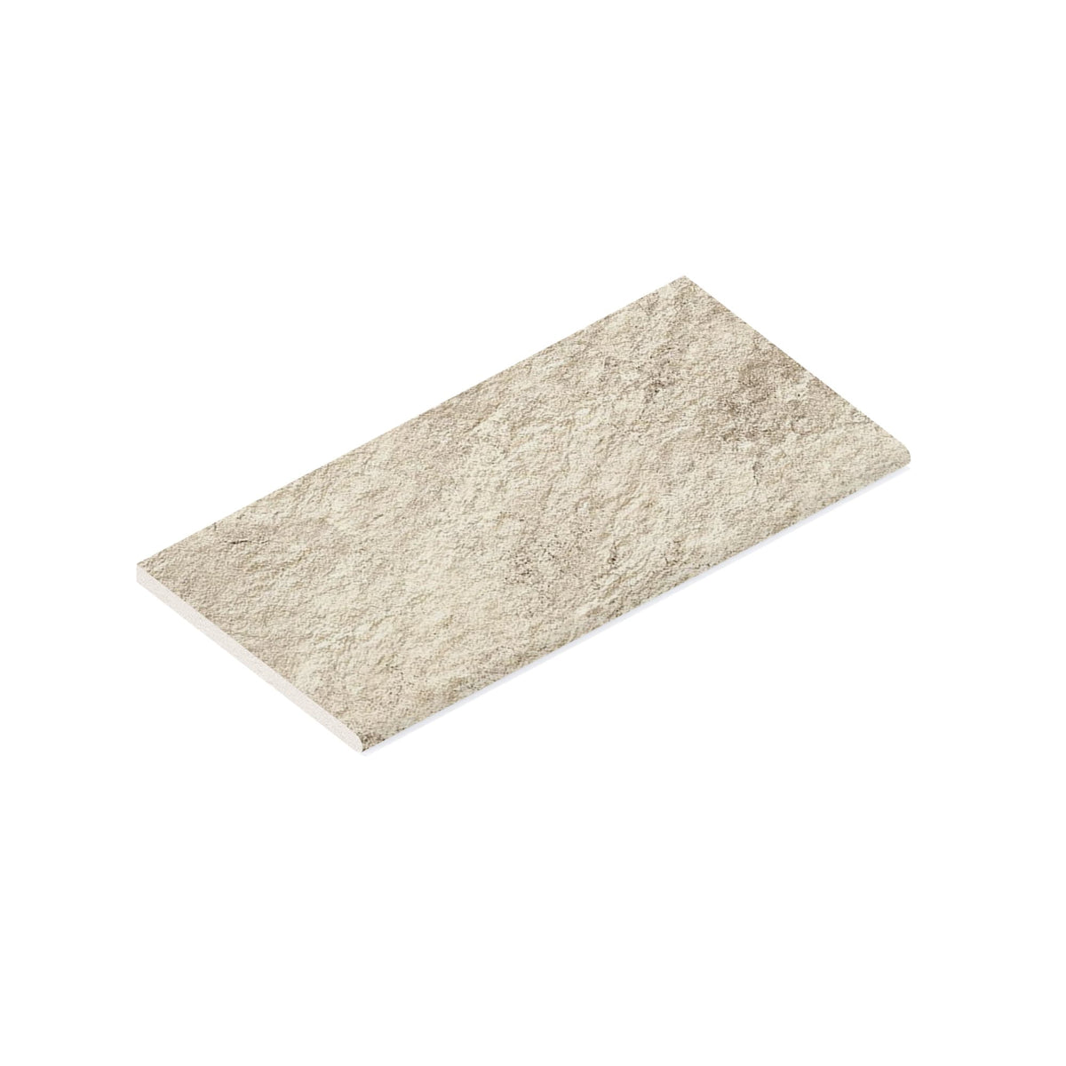 Margelle de piscine effet Pierre Quartzite Gris Beige 60x30x2 cm Bord 1/2 Rond Salvero