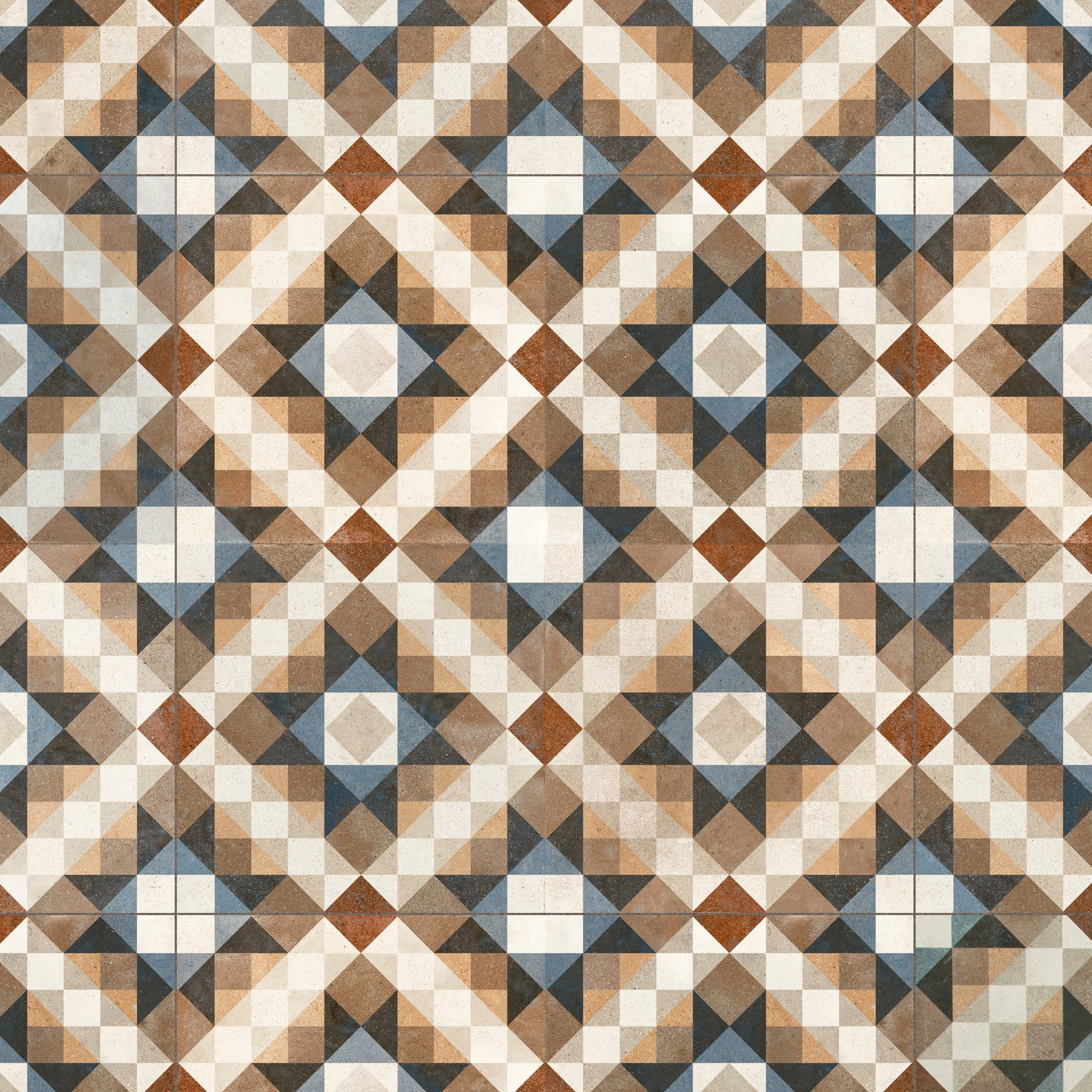 Carrelage Vintage effet Carreau ciment Multicolore Tyre 45x45x0,95 cm Trevora - Sol et mur intérieur