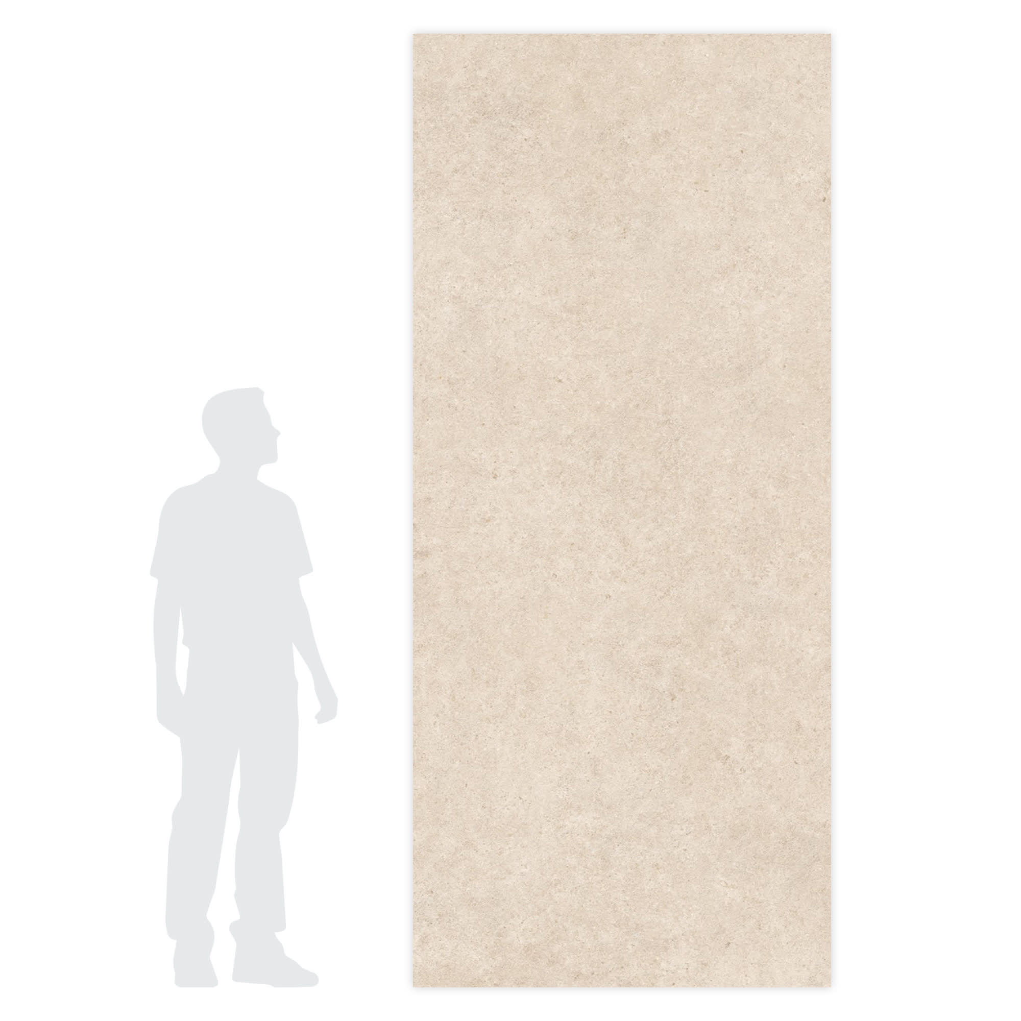Carrelage effet Pierre Calcaire Beige Ivoire 278x120x0,6 cm Mat Domella - Mur intérieur