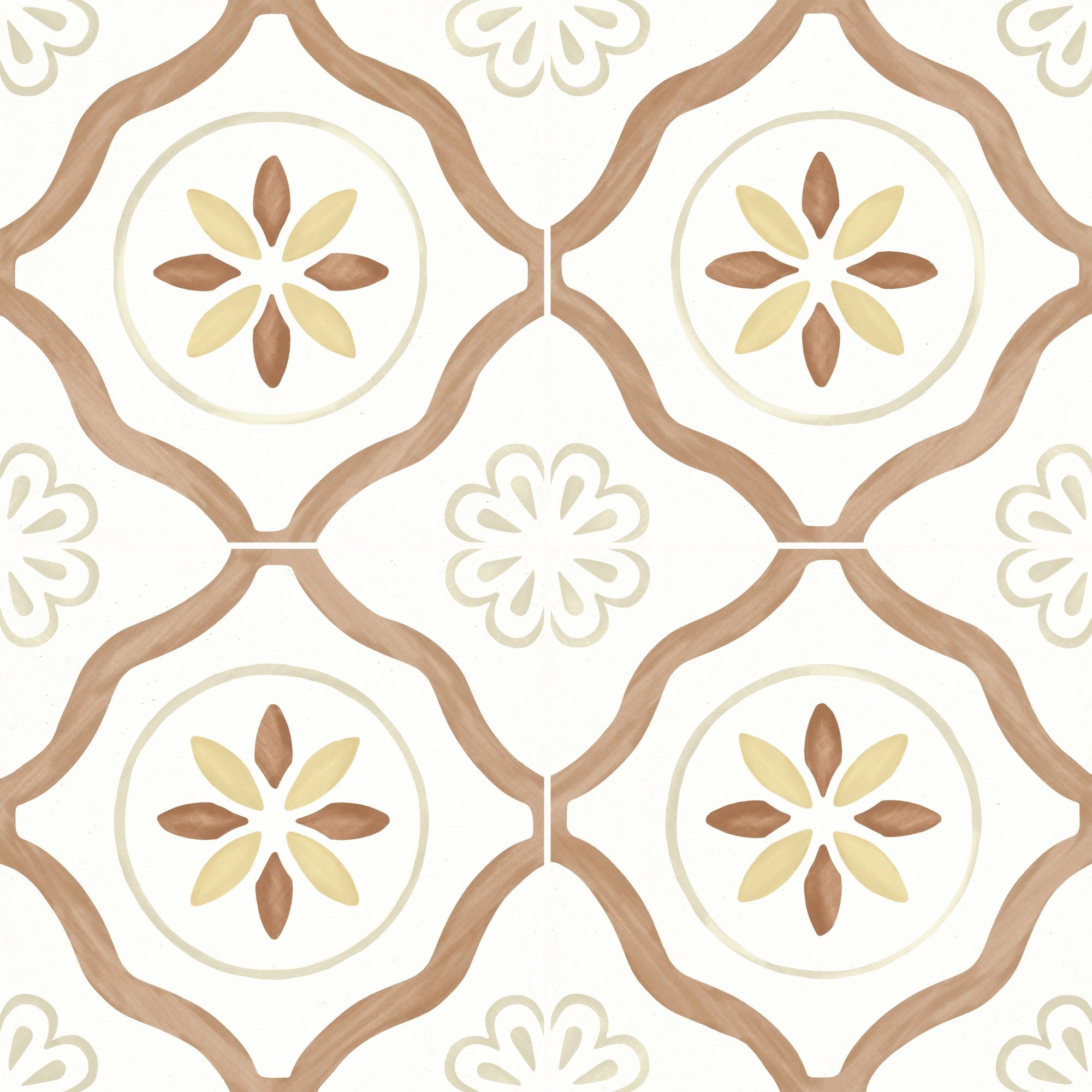 Carrelage effet Carreau ciment Moralis Terracotta 22,3x22,3x0,9 cm Levior - Sol et mur intérieur