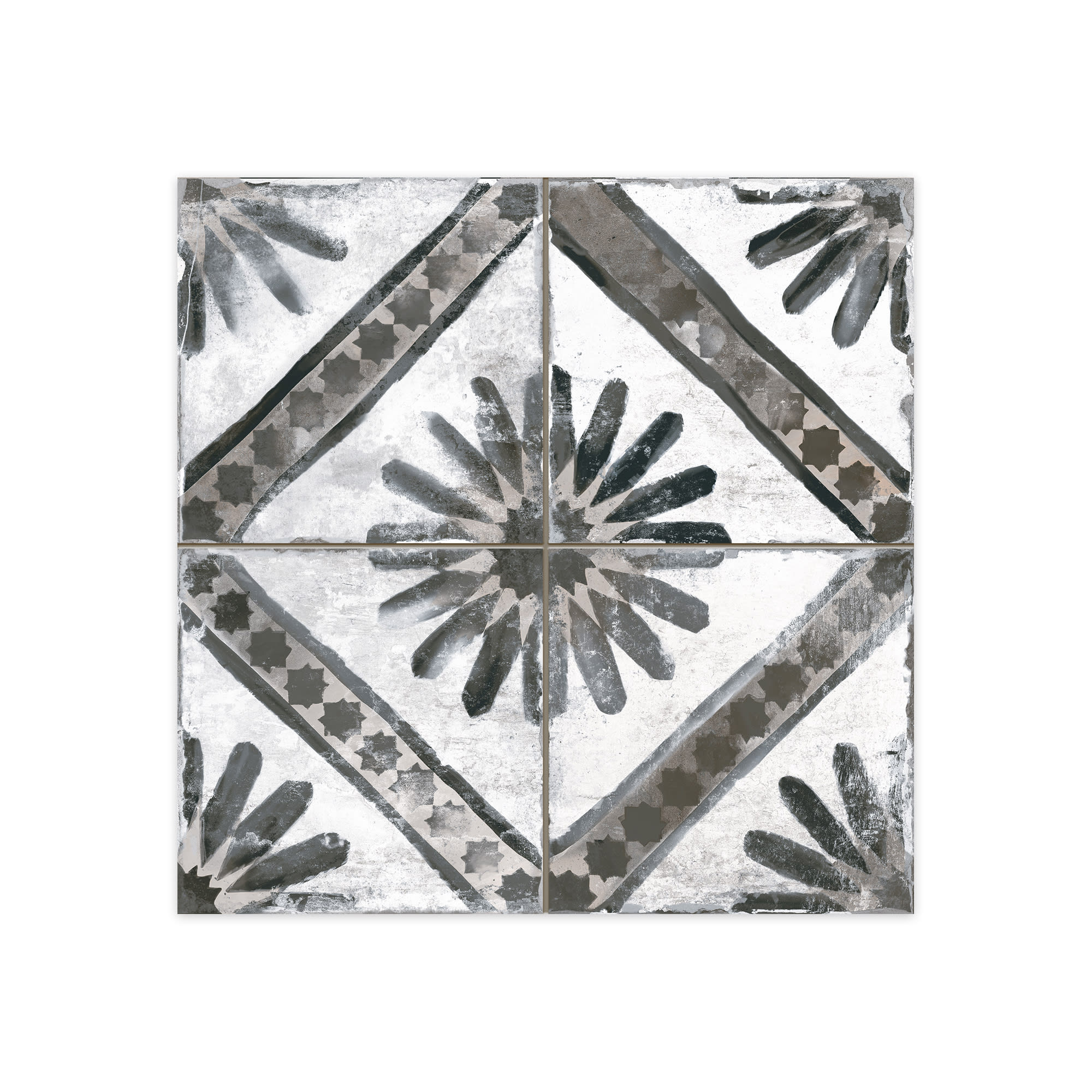 Carrelage Vintage effet Carreau ciment Gris 45x45x0,95 cm Solaria - Sol et mur intérieur
