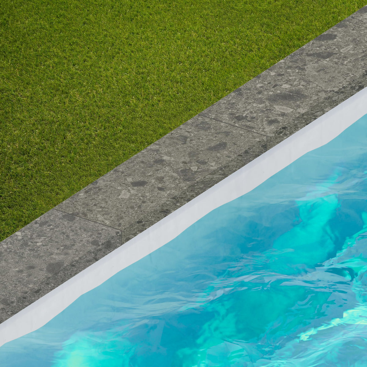 Margelle de piscine effet Pierre Ceppo di Gré Gris Foncé 60x20x2 cm Bord Droit avec retombée Massira