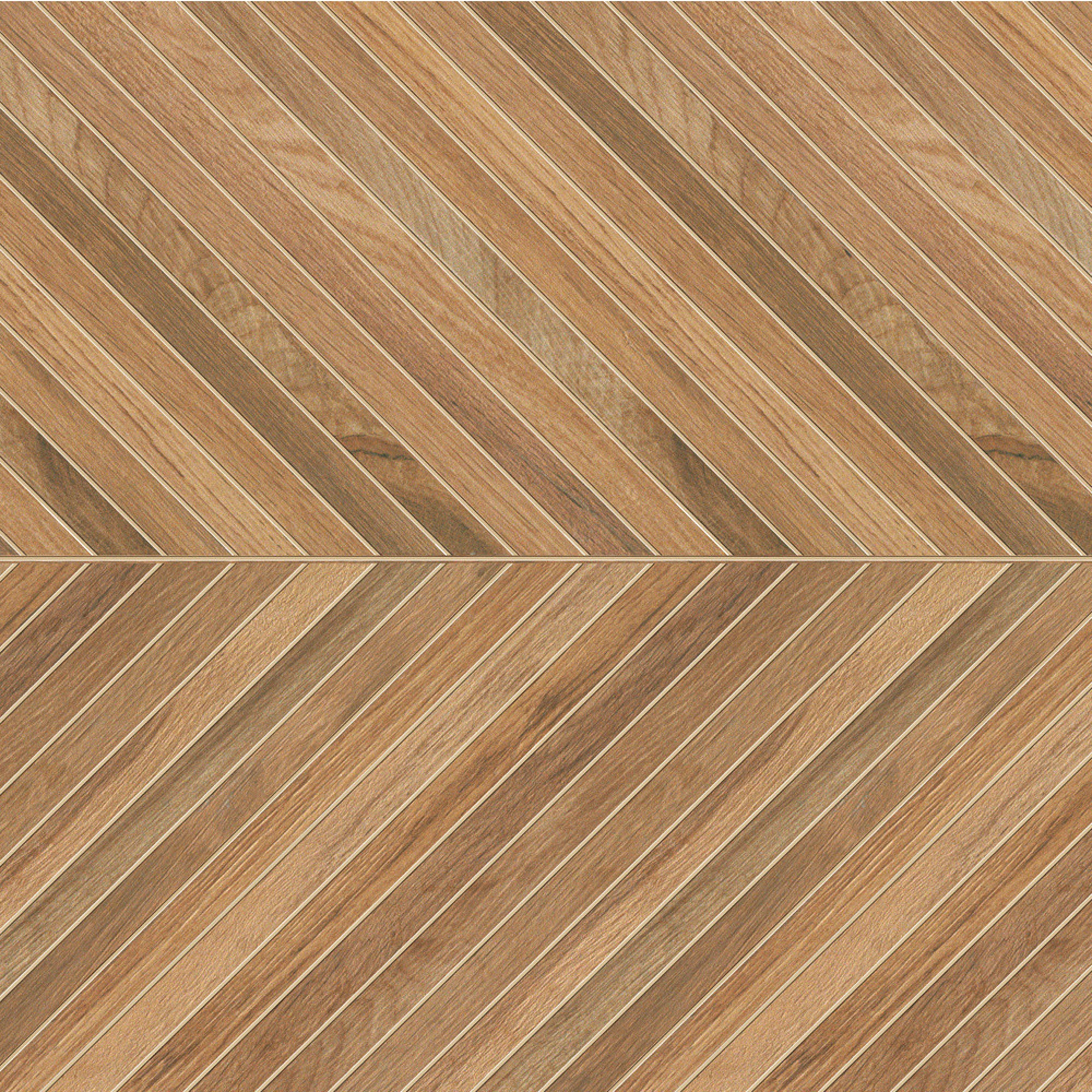 Carrelage effet Parquet Bois Chêne Ambre Stripe Chevron Pointe de Hongrie 74x22,2x0,95 cm Mat Tarina - Sol et mur intérieur