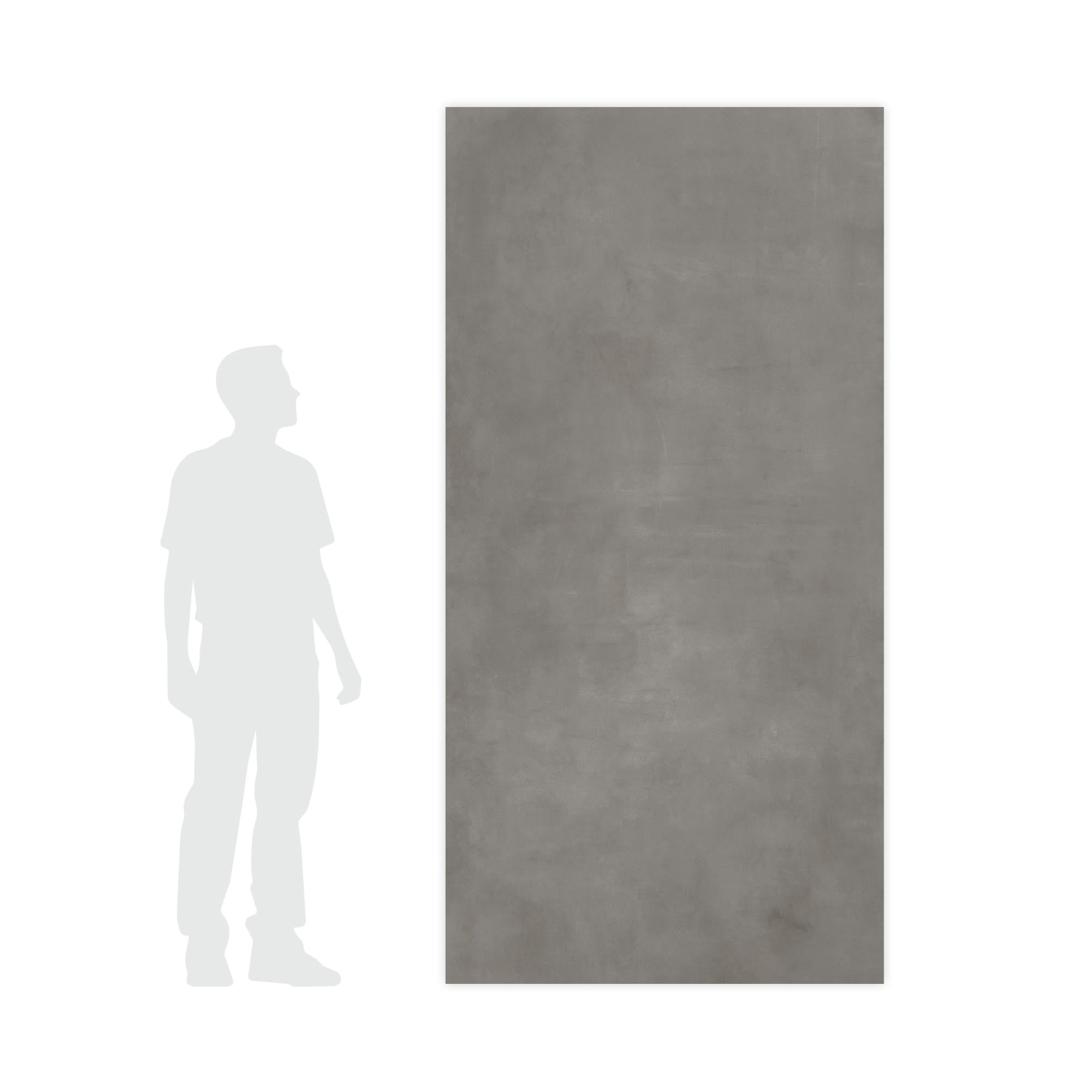 Carrelage effet Béton Gris Ombre 240x120x0,9 cm Mat Gravino - Mur intérieur