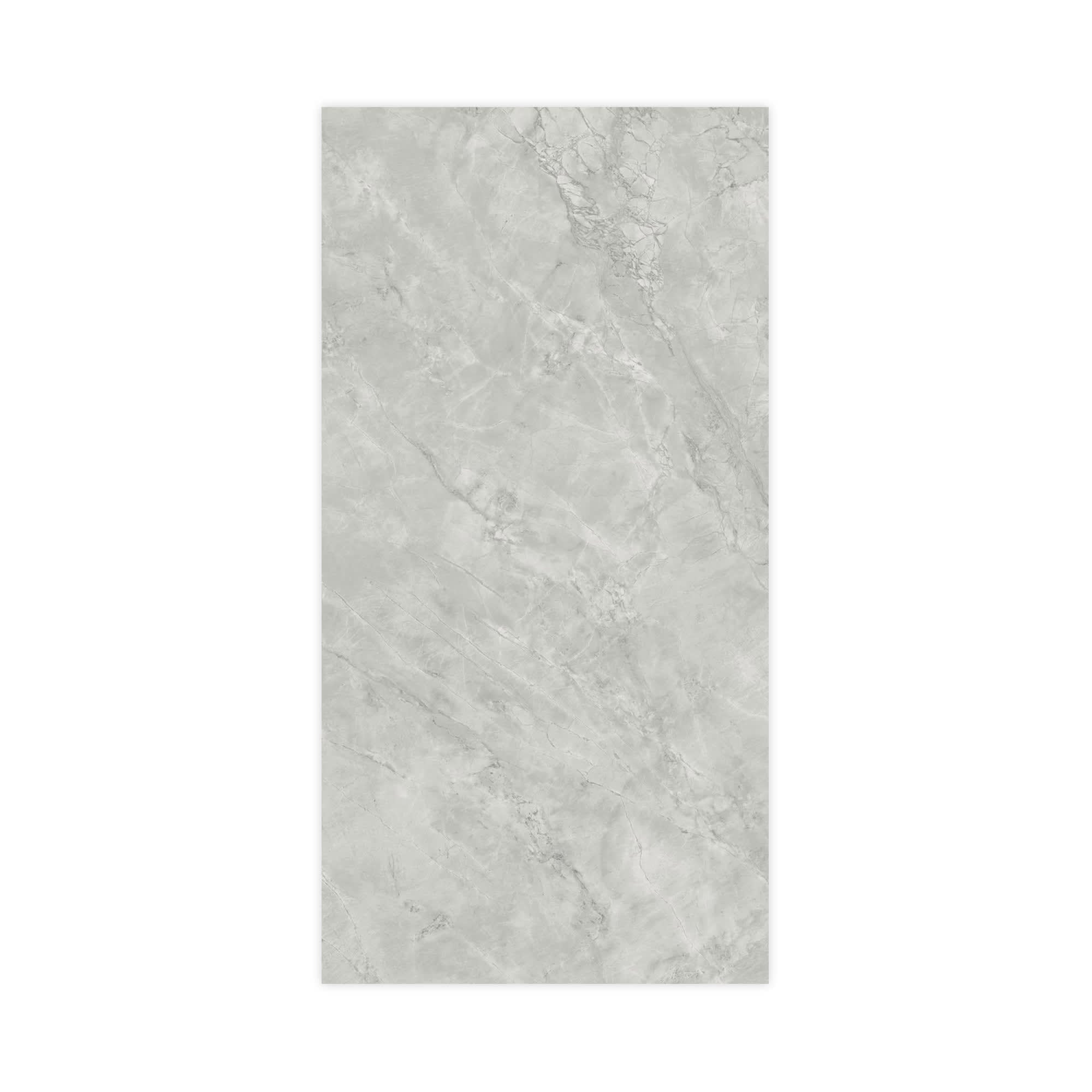 Carrelage effet Marbre Gris Mist 240x120x0,9 cm Brillant Montira - Mur intérieur