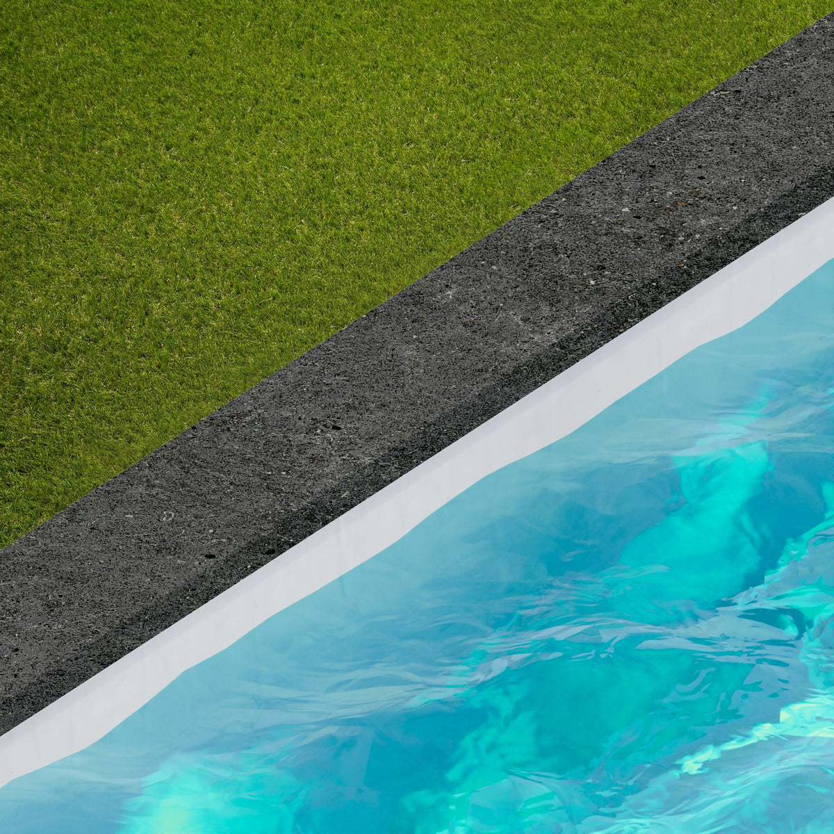 Margelle de piscine effet Pierre Calcaire Gris Carbone 60x20x2 cm Bord Droit avec retombée Domella