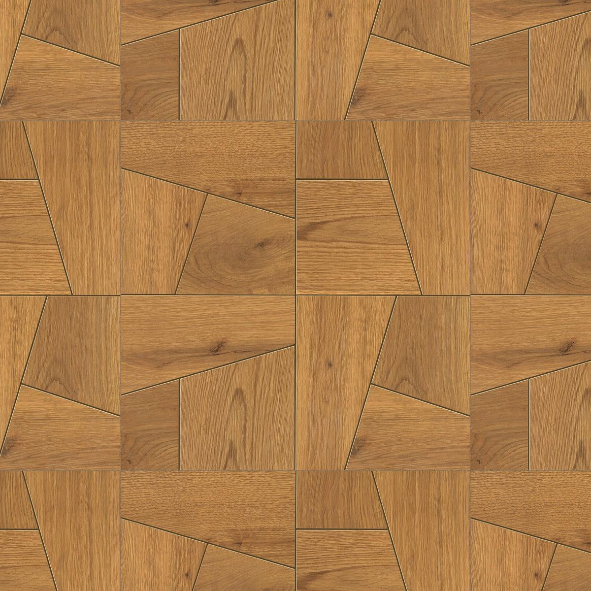 Carrelage effet Parquet Bois Chêne Caramel Quadra 56,1x56,1x0,95 cm Mat Bravino - Sol et mur intérieur